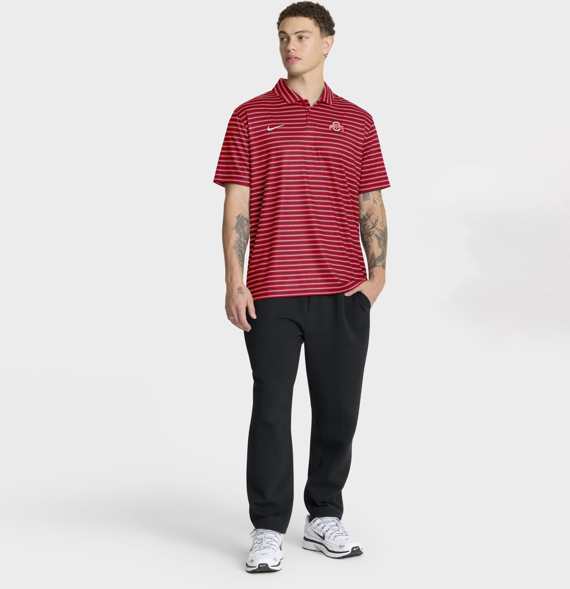 Nike Men's Ohio State Buckeyes University Red Tour Stripe Polo product image