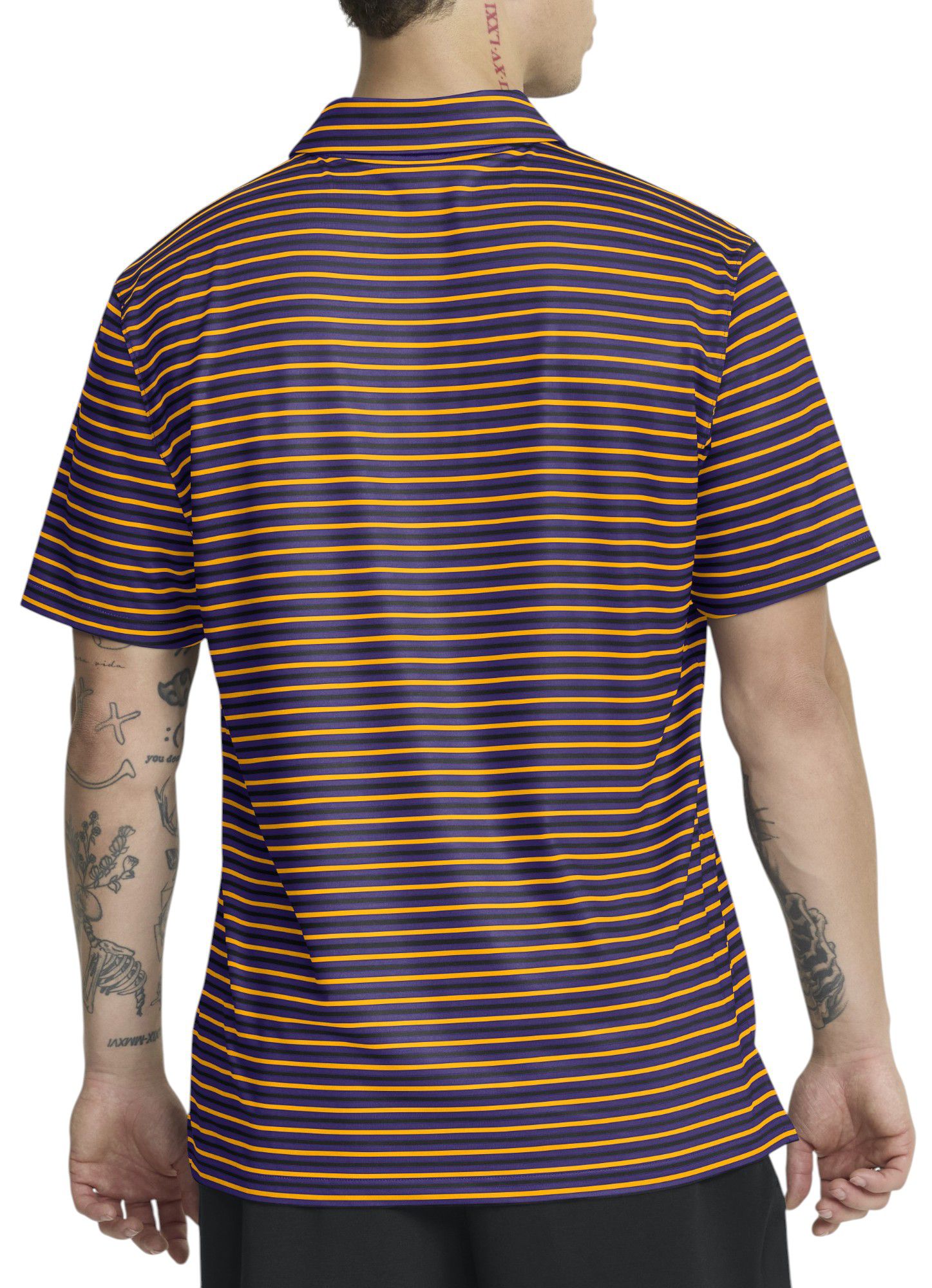 Nike Men's LSU Tigers Court Purple Tour Stripe Coaches Premium Polo product image