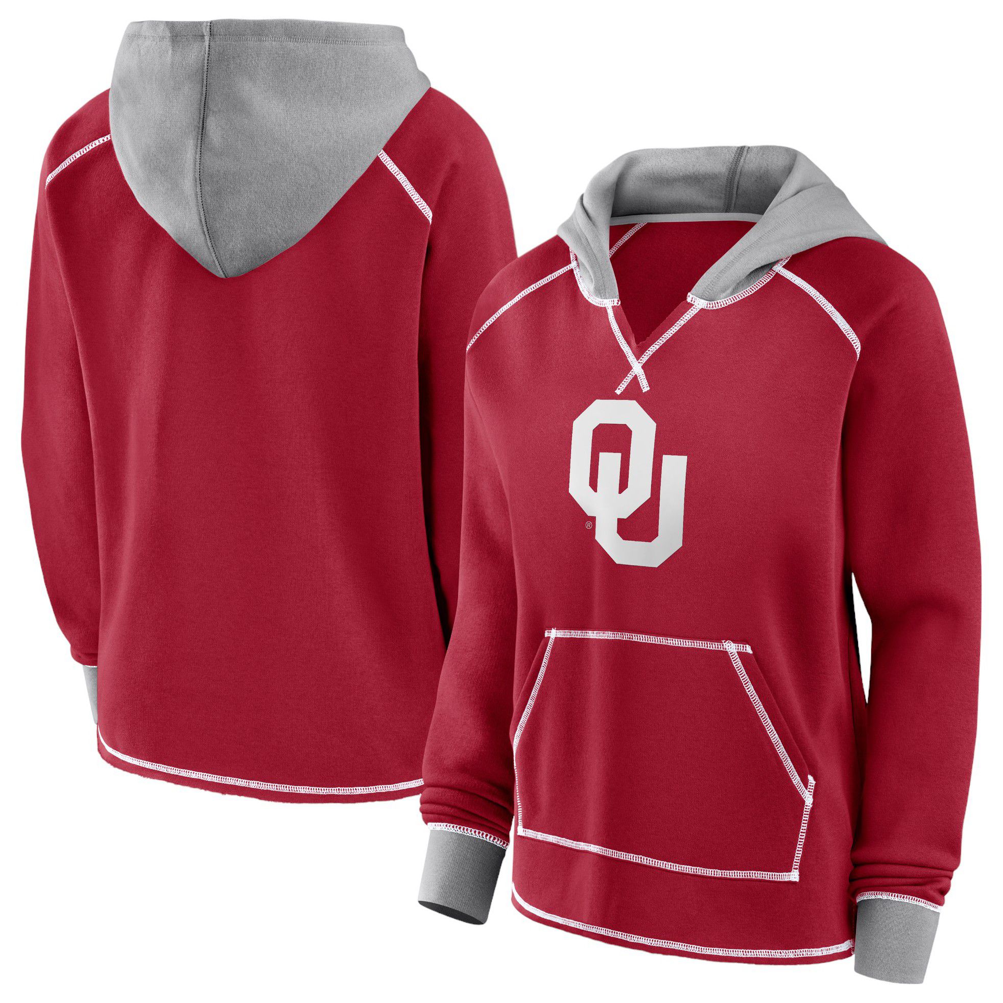 Logo Athletic Women's Oklahoma Sooners Crimson Boom Logo Fleece Pullover Hoodie product image