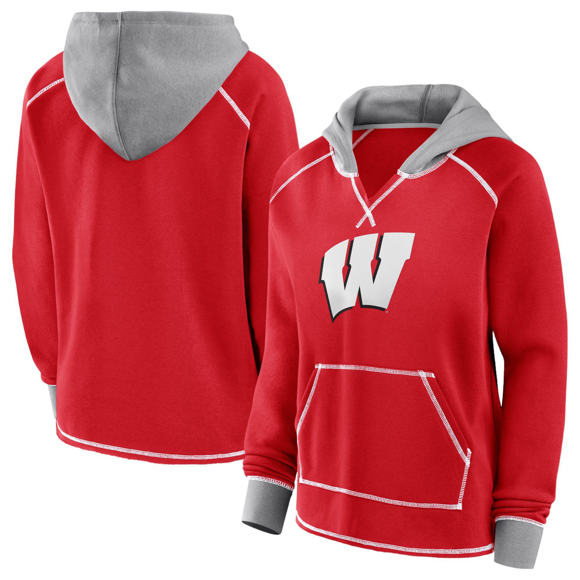Logo Athletic Women's Wisconsin Badgers Red Boom Logo Fleece Pullover Hoodie product image