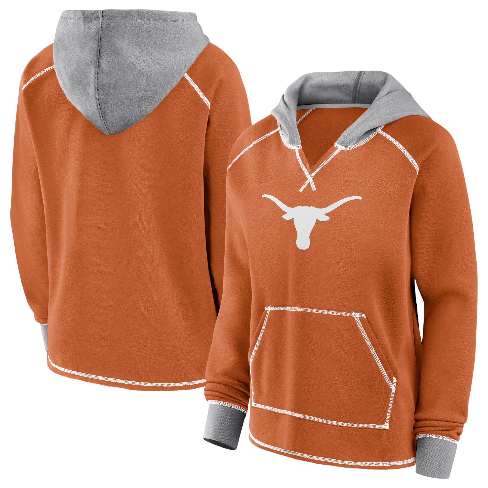 Logo Athletic Women's Texas Longhorns Burnt Orange Boom Logo Fleece Pullover Hoodie product image