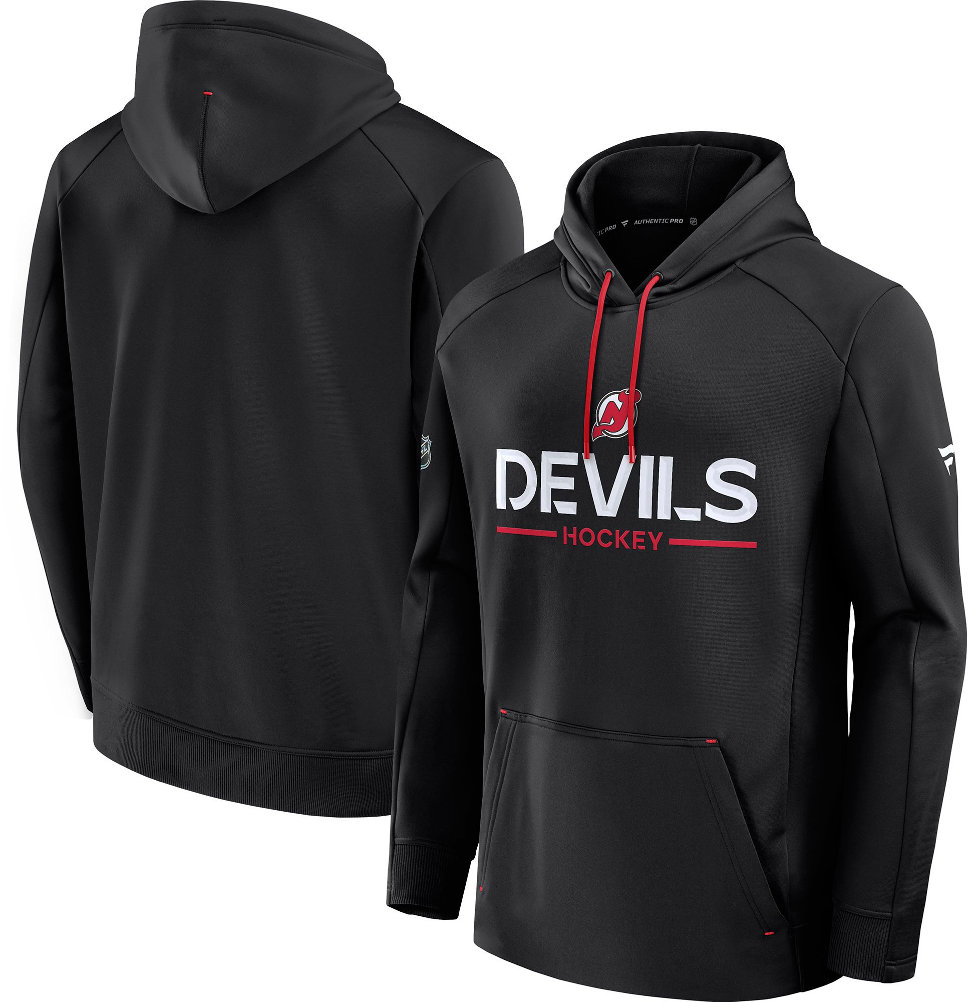 NHL Men's New Jersey Devils Black Rink Poly Fleece Pullover Hoodie product image