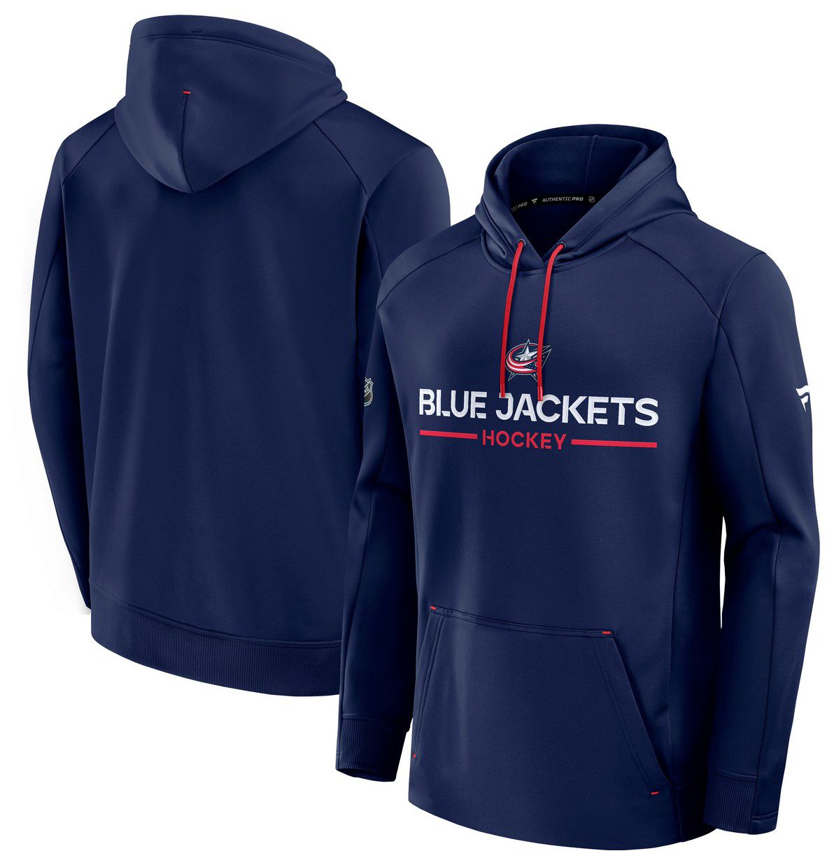 NHL Men's Columbus Blue Jackets Navy Authentic Pro Rink Pullover Hoodie product image