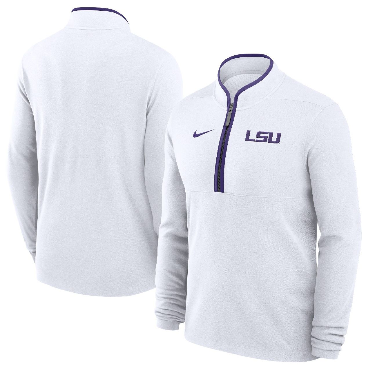 Nike Men's LSU Tigers White Victory Half-Zip Pullover product image