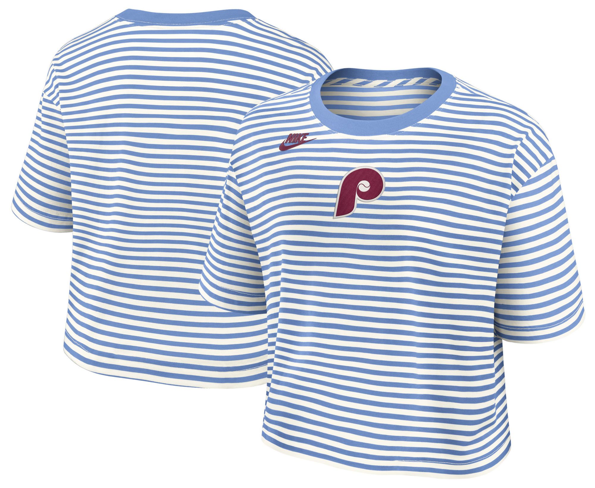 Nike Women's Philadelphia Phillies Blue Cotton Striped T-Shirt product image