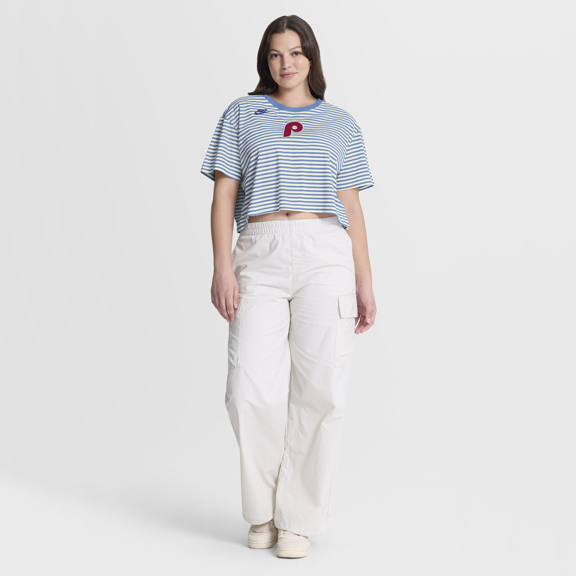 Nike Women's Philadelphia Phillies Blue Cotton Striped T-Shirt product image