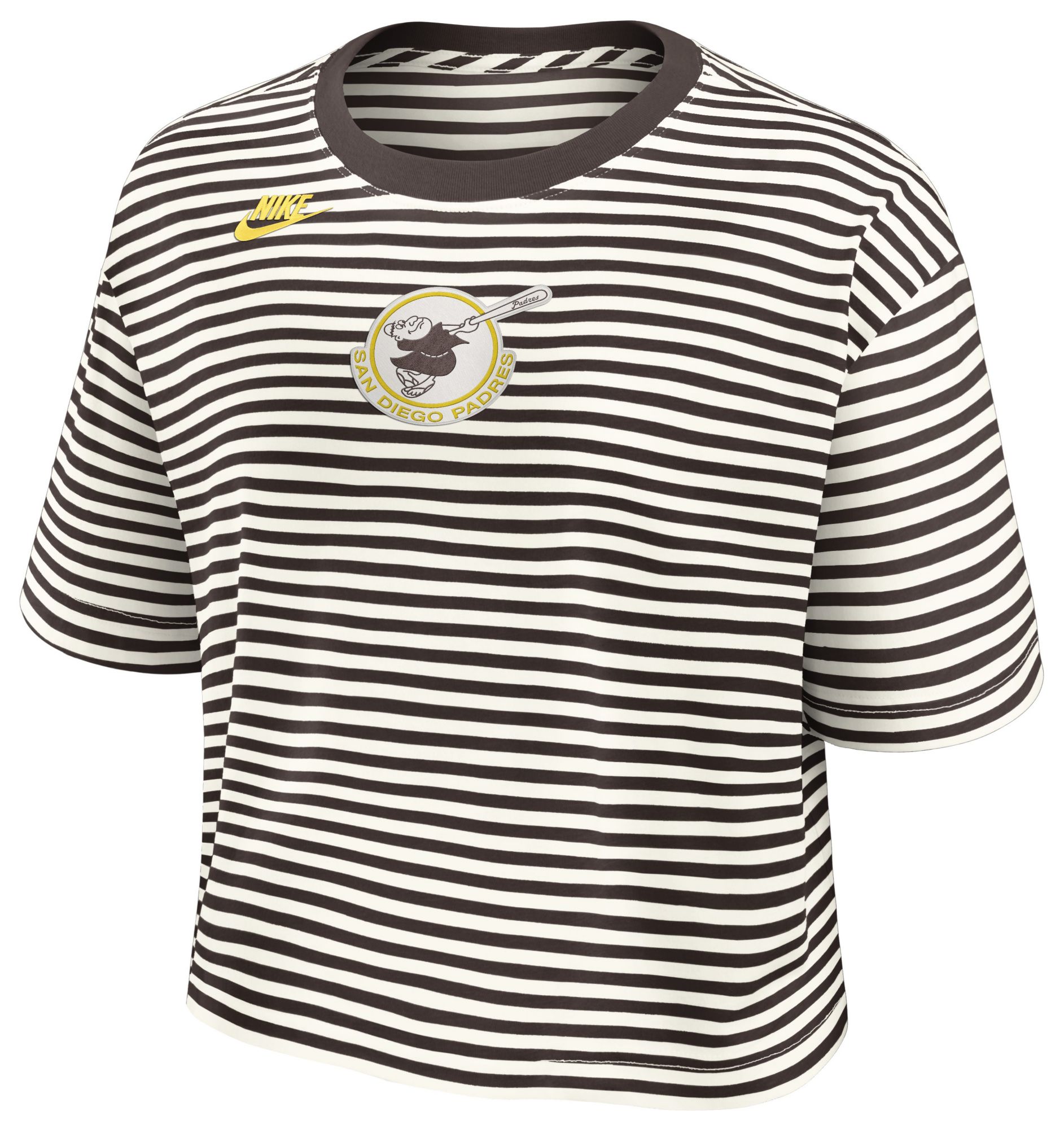 Nike Women's San Diego Padres Brown Cotton Striped T-Shirt product image