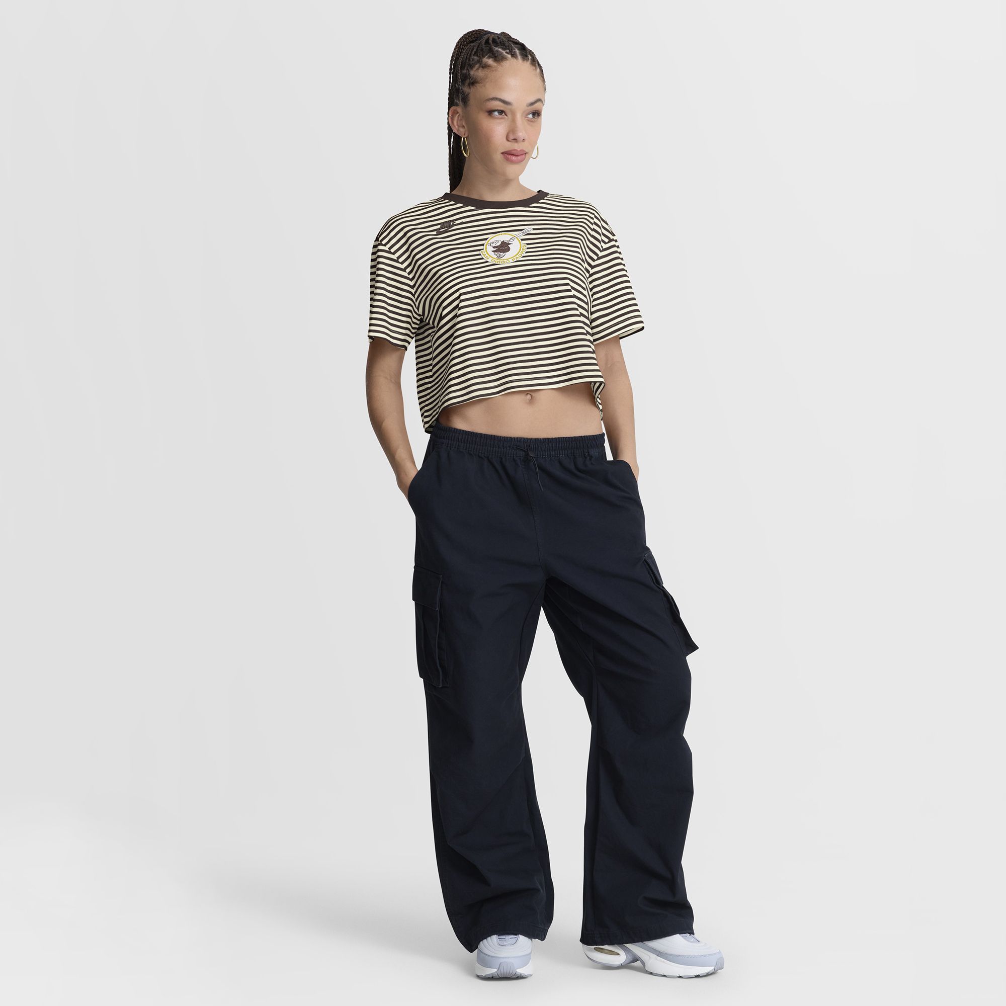 Nike Women's San Diego Padres Brown Cotton Striped T-Shirt product image