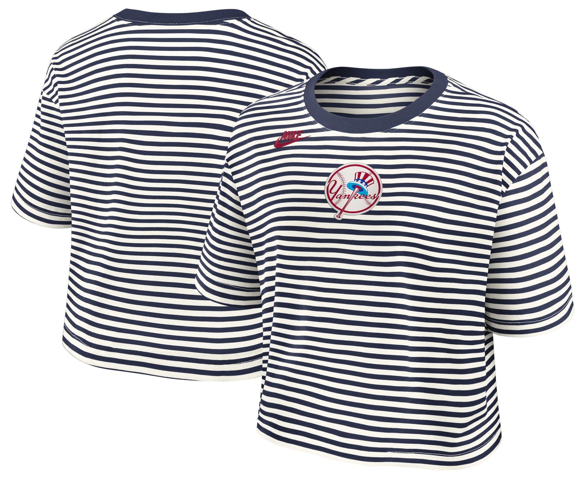 Nike Women's New York Yankees Navy Cotton Striped T-Shirt product image