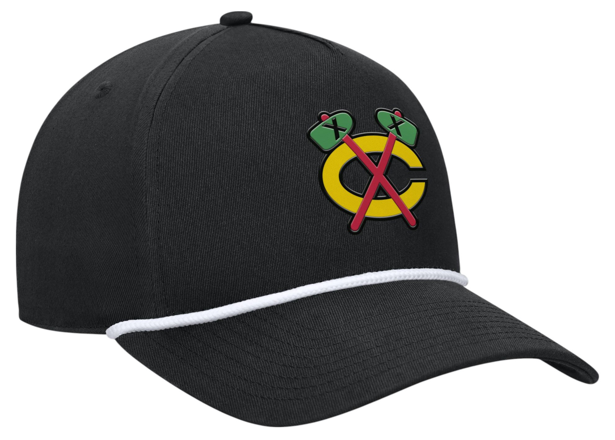 NHL Adult Chicago Blackhawks Black Rope Structured Adjustable Hat product image
