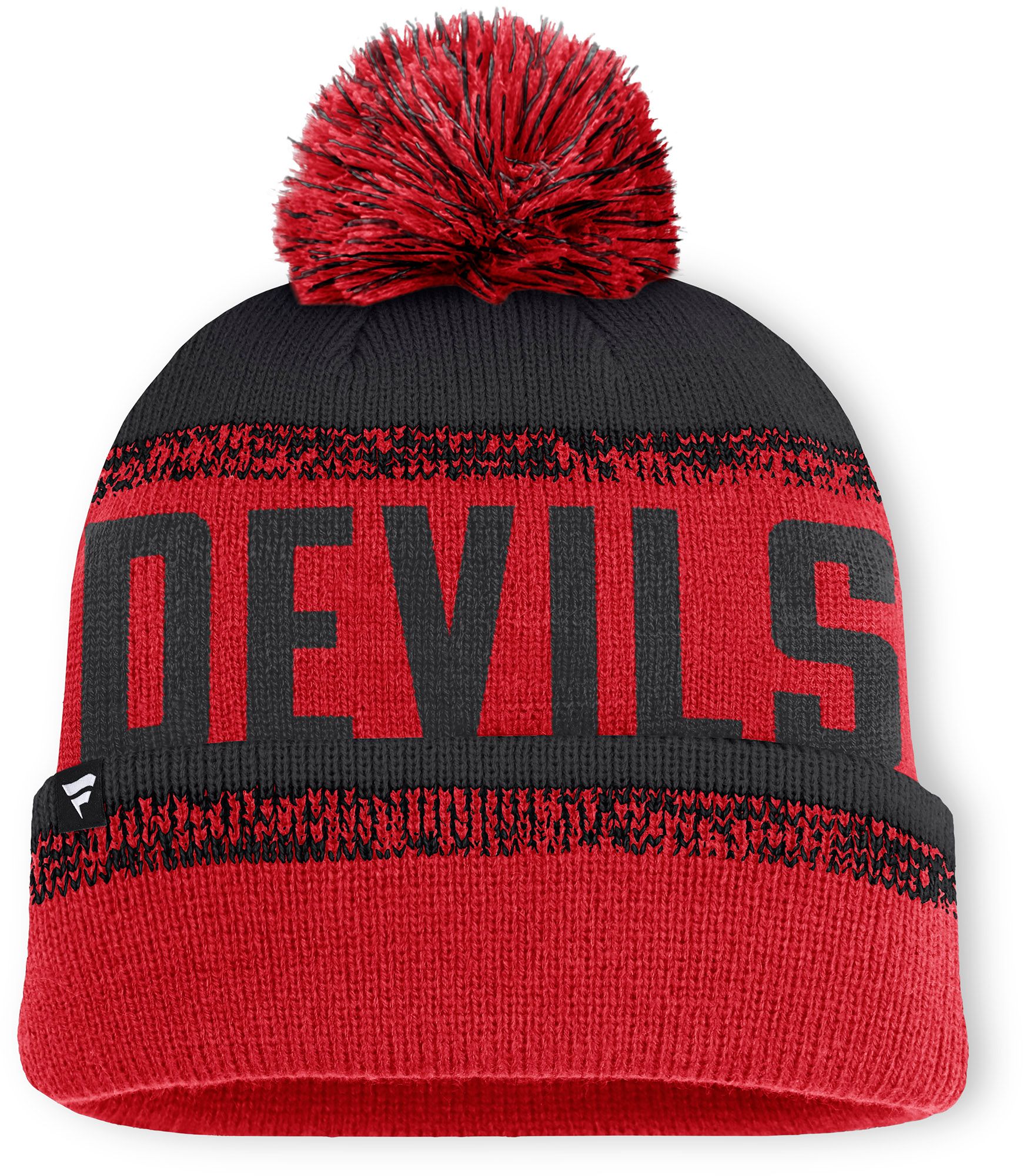 NHL Adult New Jersey Devils Red Thrive Pom Knit Beanie product image