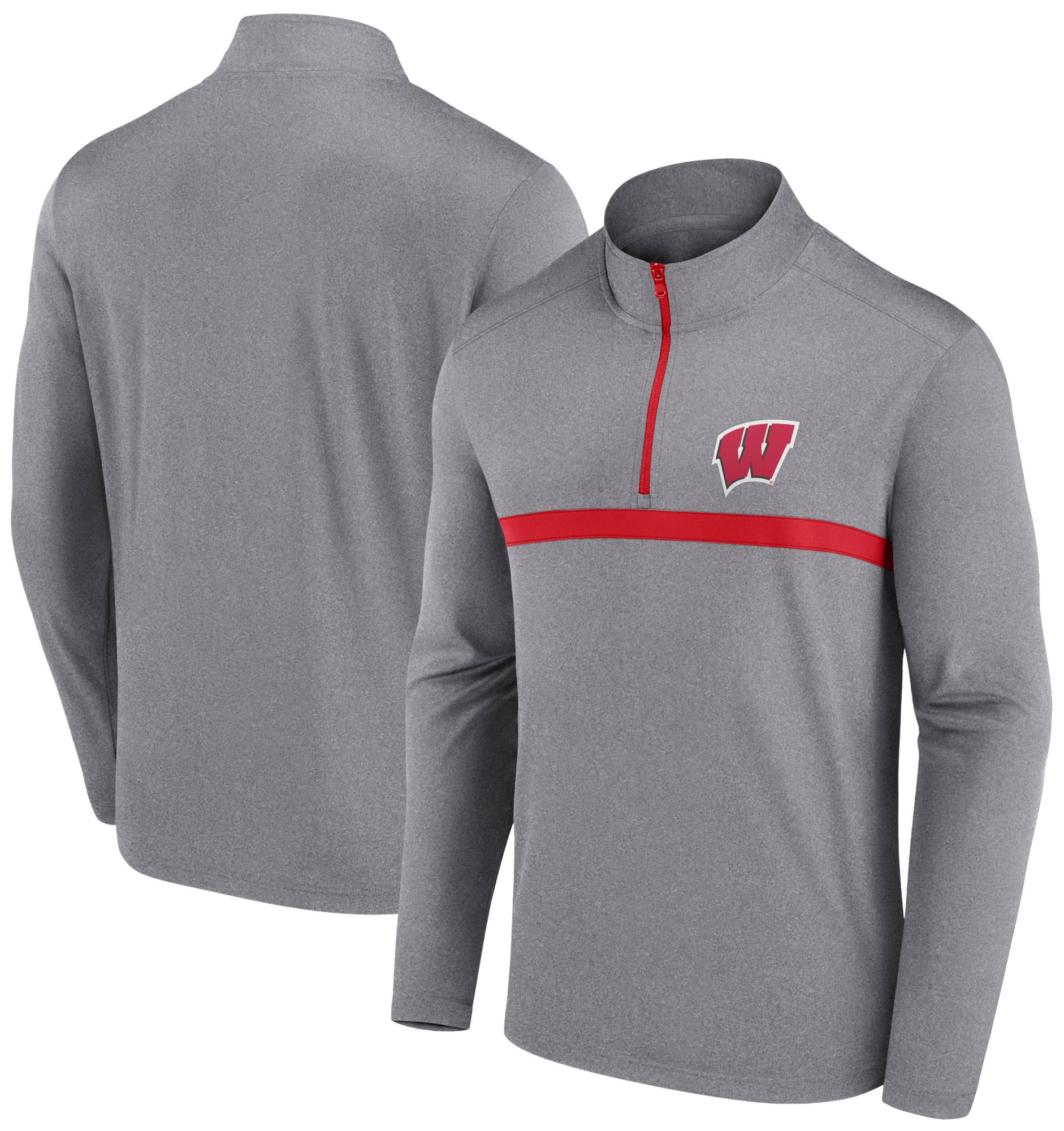 NCAA Men's Wisconsin Badgers Grey Head to Head Quarter-Zip product image