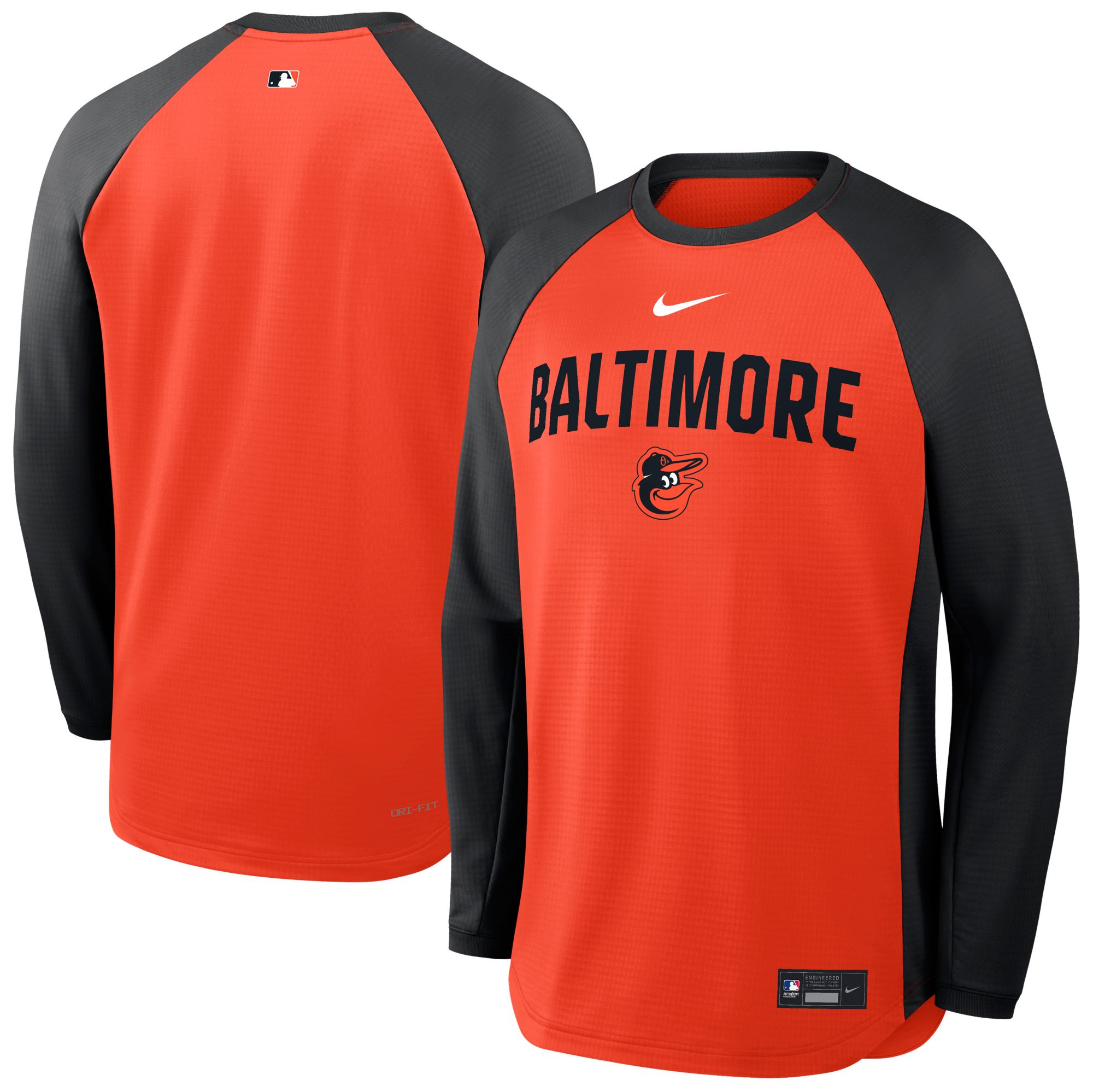 Nike Men's Baltimore Orioles Blue Authentic Collection Midweight Crewneck Sweatshirt product image