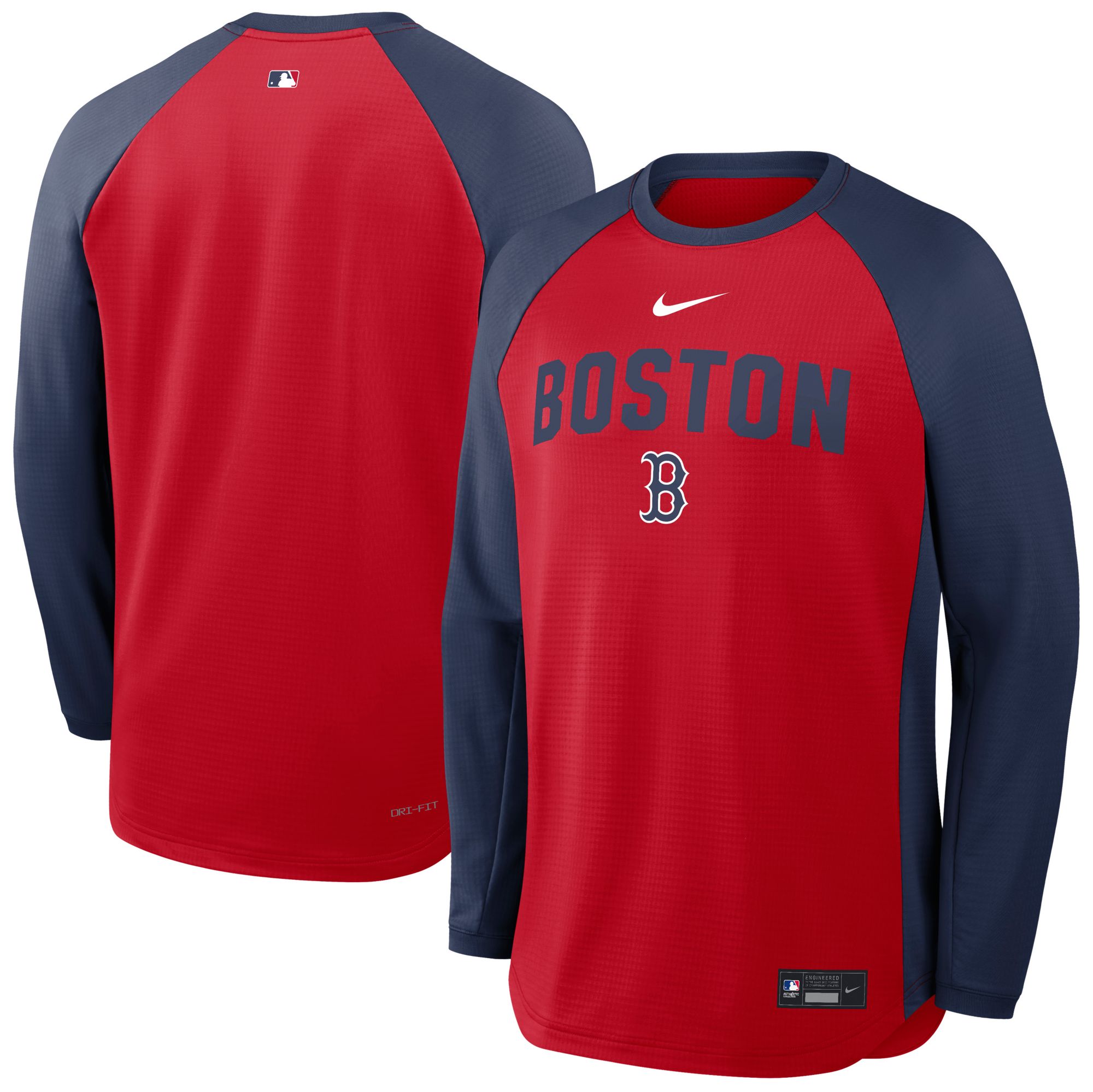 Nike Men's Boston Red Sox Blue Authentic Collection Midweight Crewneck Sweatshirt product image