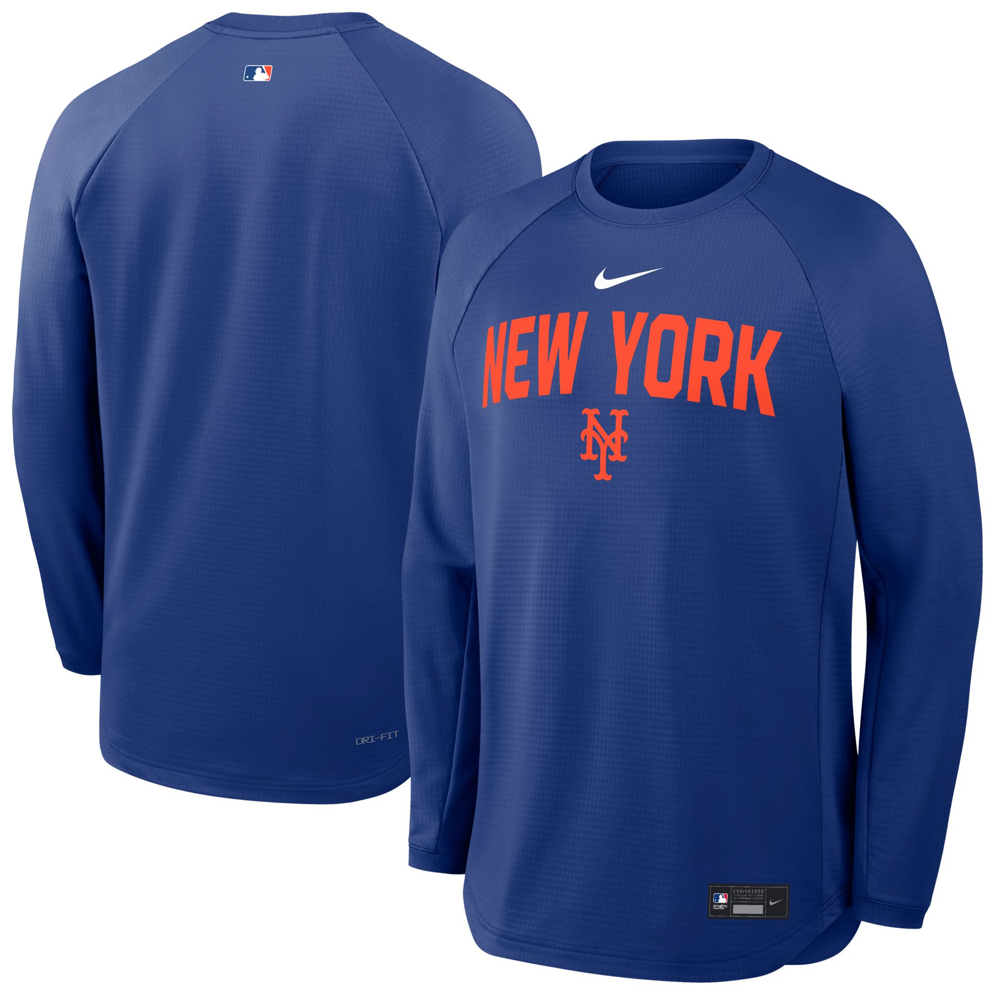 Nike Men's New York Mets Navy Authentic Collection Midweight Crewneck Sweatshirt product image