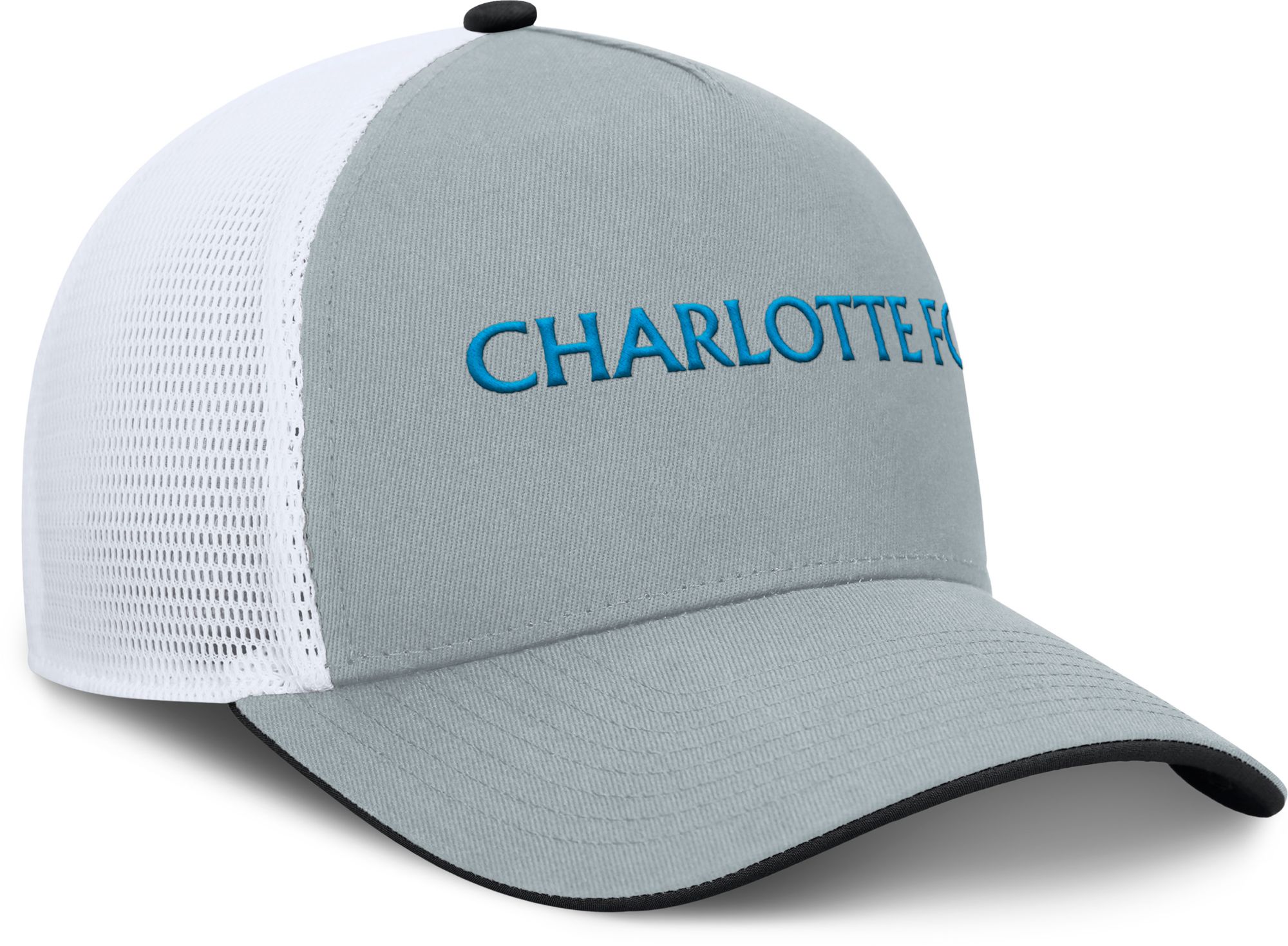 MLS Adult Charlotte FC Gray Wordmark Adjustable Trucker Hat product image