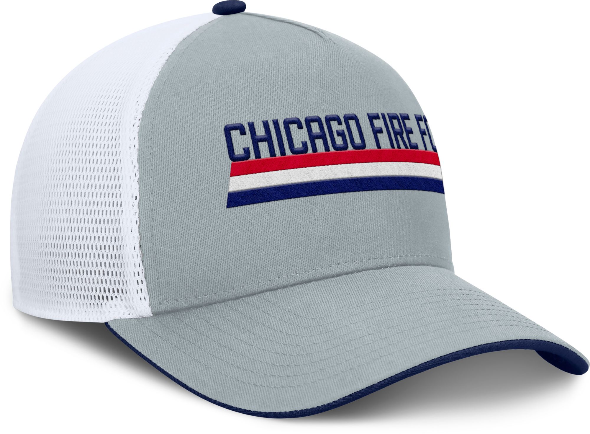 MLS Adult Chicago Fire Gray Wordmark Adjustable Trucker Hat product image