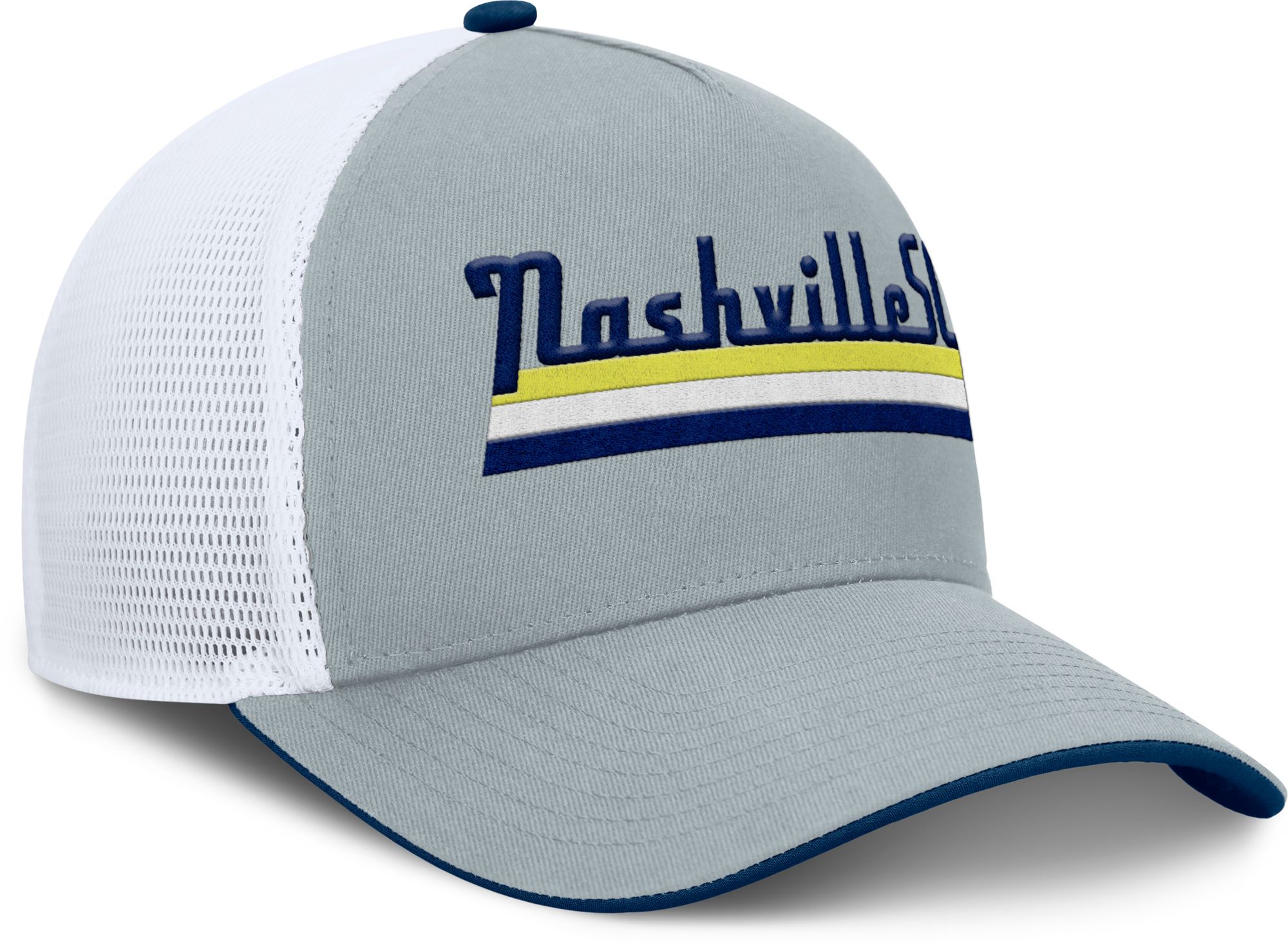 MLS Adult Nashville SC Gray Wordmark Adjustable Trucker Hat product image