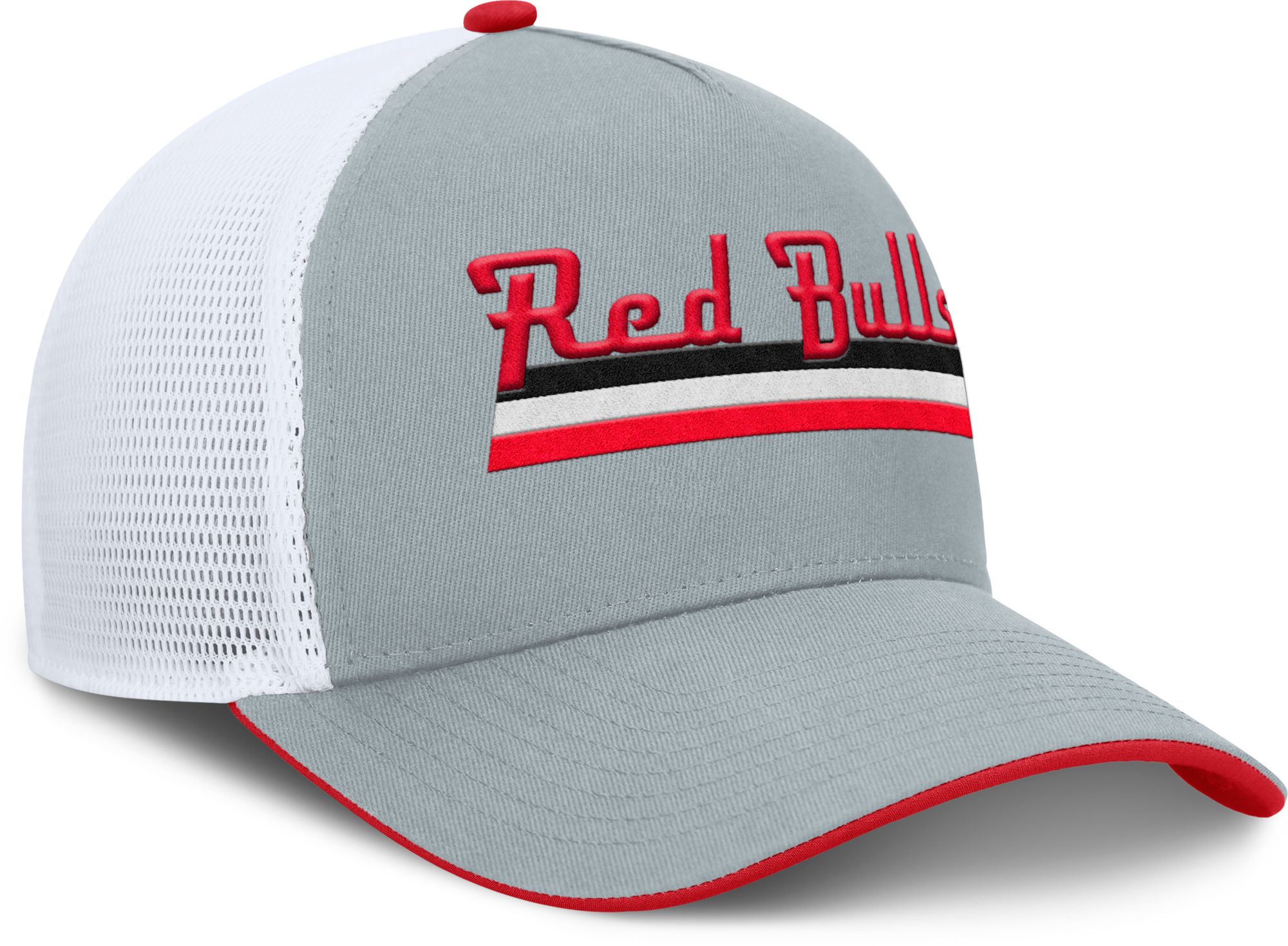 MLS Adult New York Red Bulls Gray Wordmark Adjustable Trucker Hat product image
