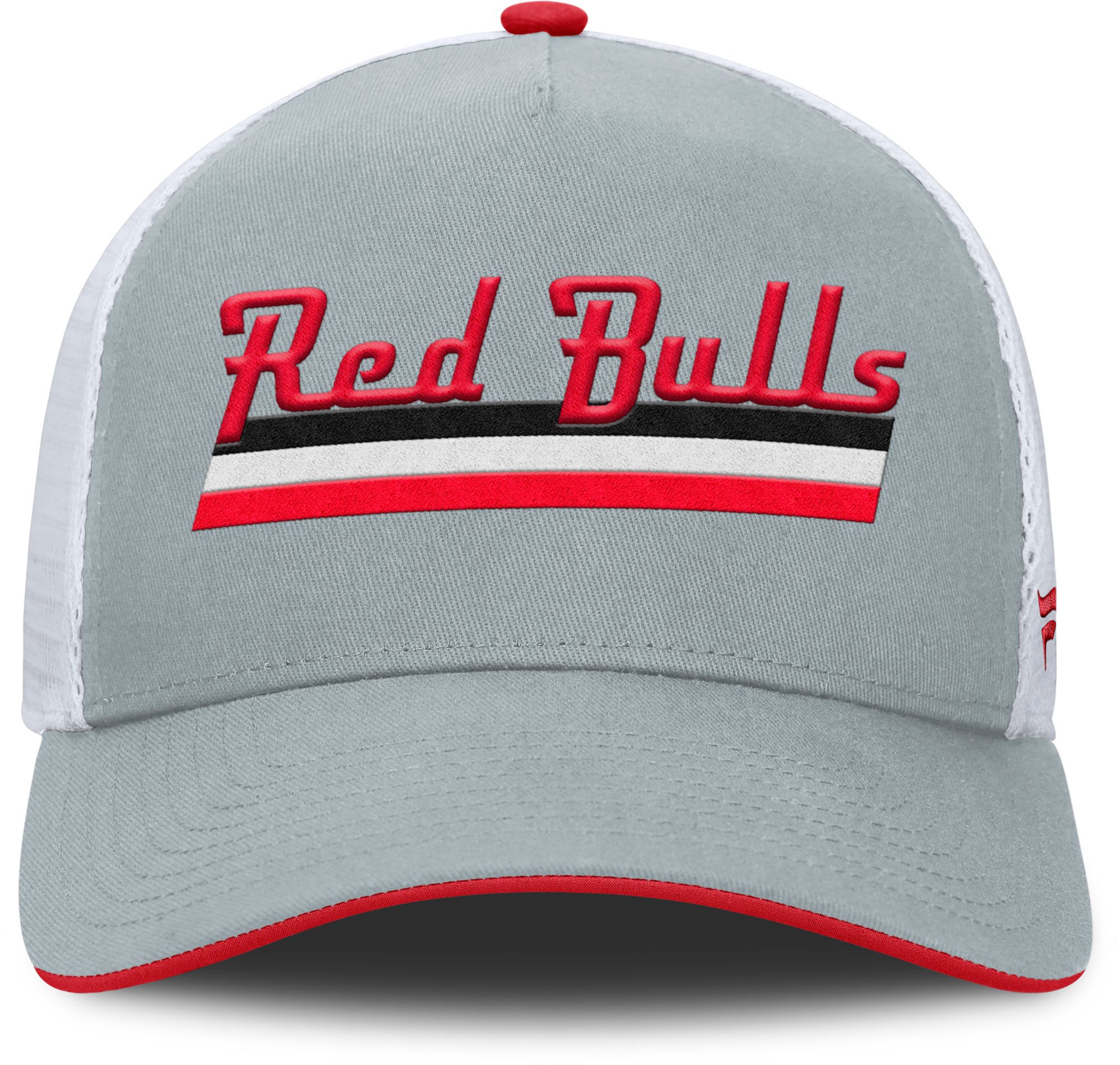 MLS Adult New York Red Bulls Gray Wordmark Adjustable Trucker Hat product image