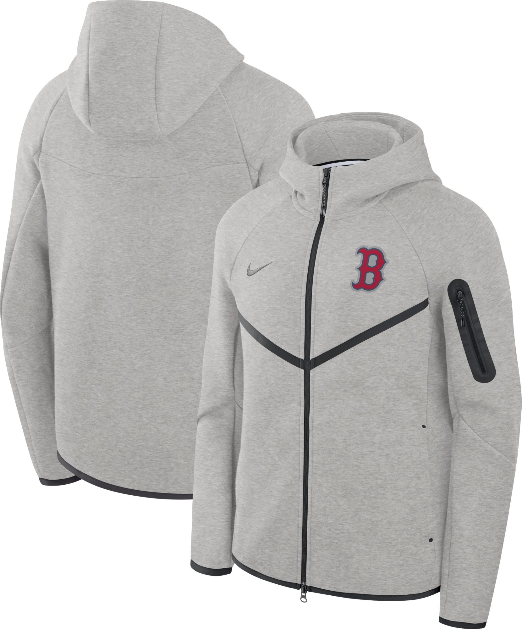 Nike Men's Boston Red Sox Gray Tech Fleece Windrunner Full-Zip Hoodie product image