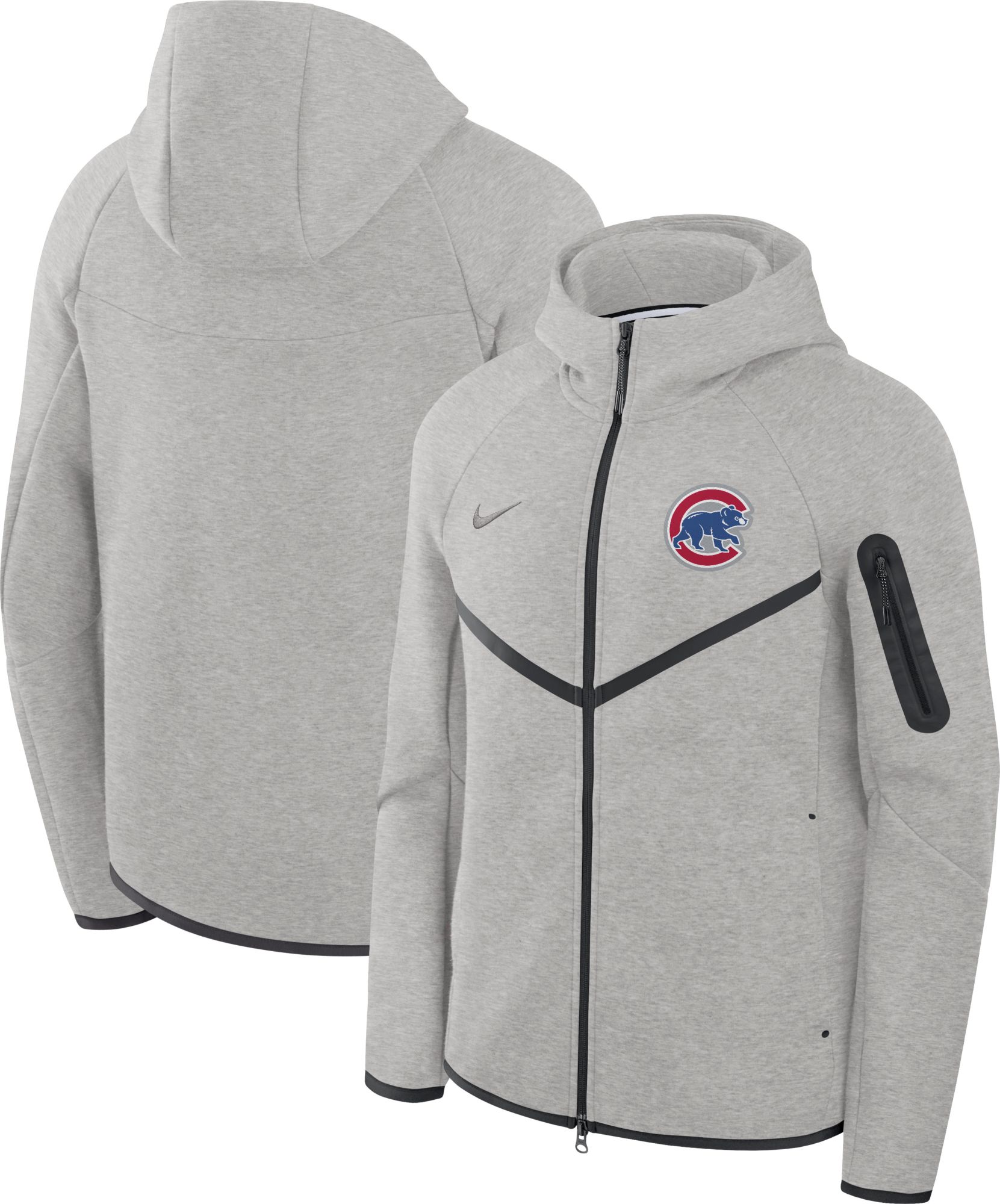 Nike Men's Chicago Cubs Gray Tech Fleece Windrunner Full-Zip Hoodie product image