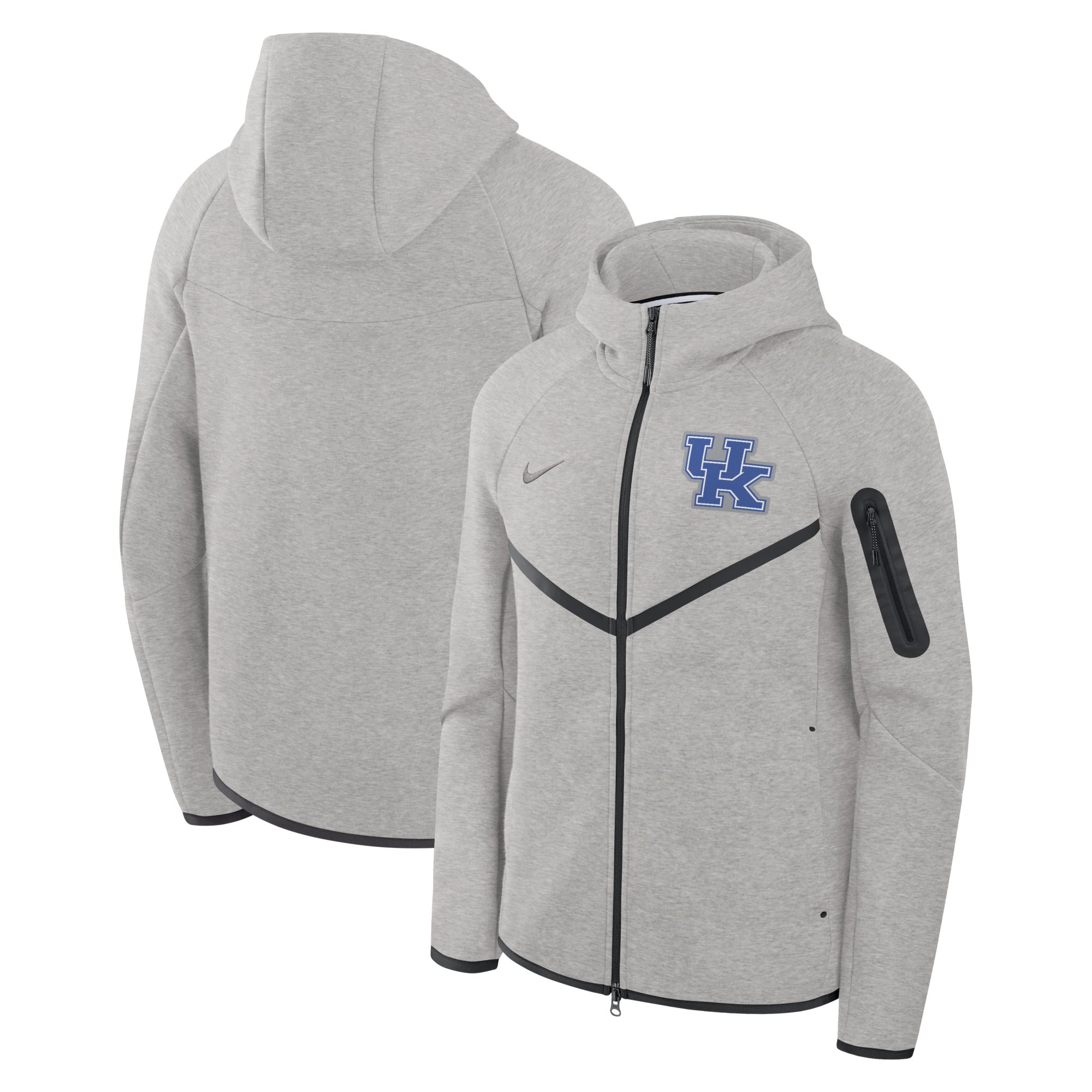 Nike Men's Kentucky Wildcats Dark Grey Heather Tech Fleece Full-Zip Hoodie product image