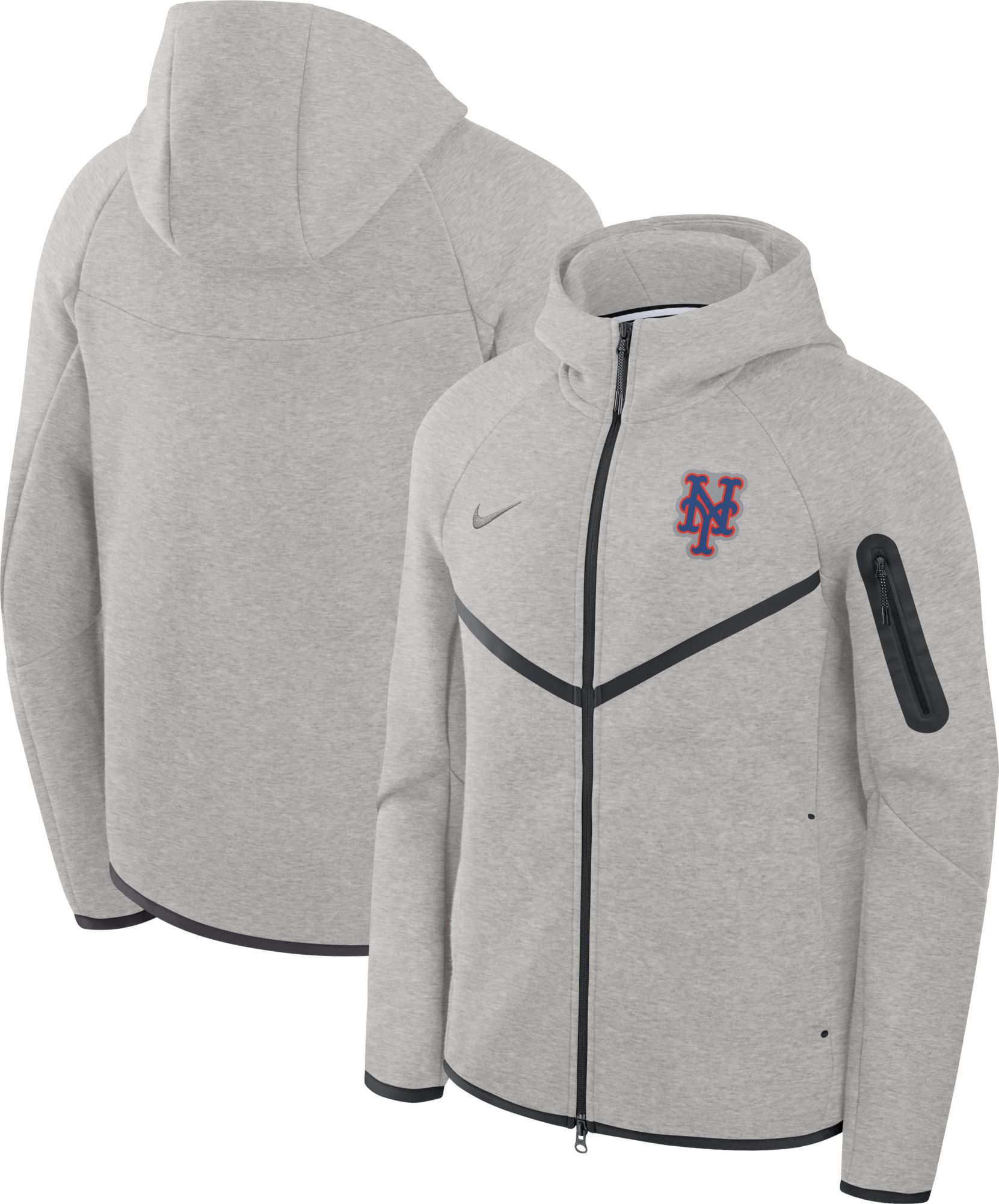 Nike Men's New York Mets Gray Tech Fleece Windrunner Full-Zip Hoodie product image