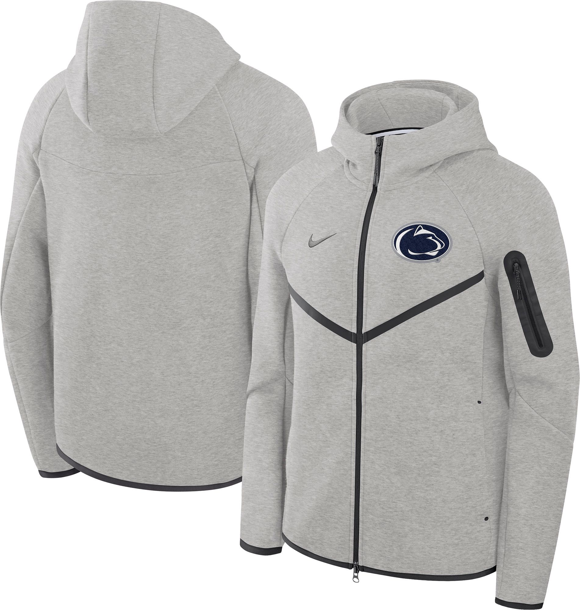 Nike Men's Penn State Nittany Lions Dark Grey Heather Tech Fleece Full-Zip  Hoodie