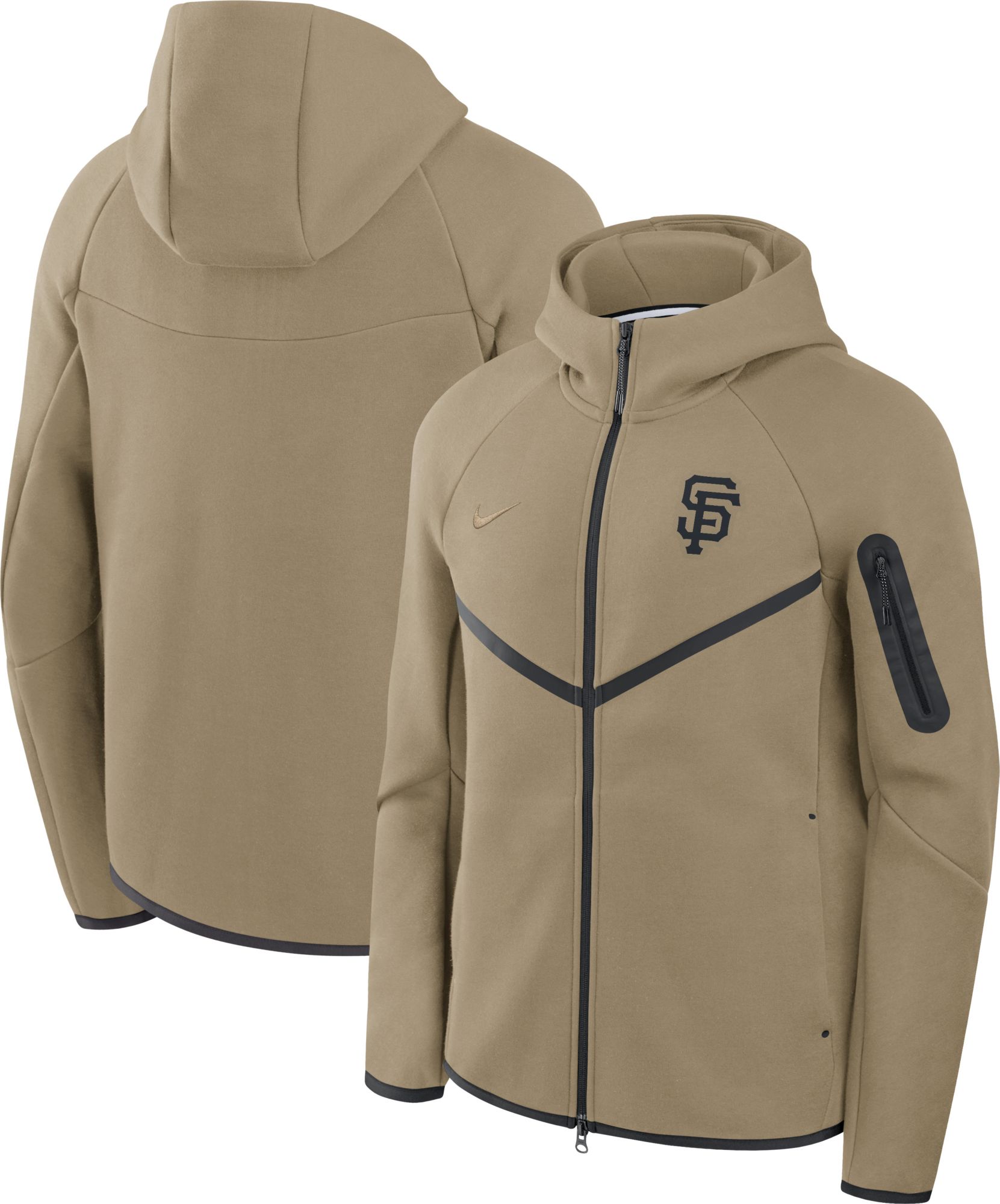 Nike Men's San Francisco Giants Olive Tech Fleece Windrunner Full-Zip Hoodie product image