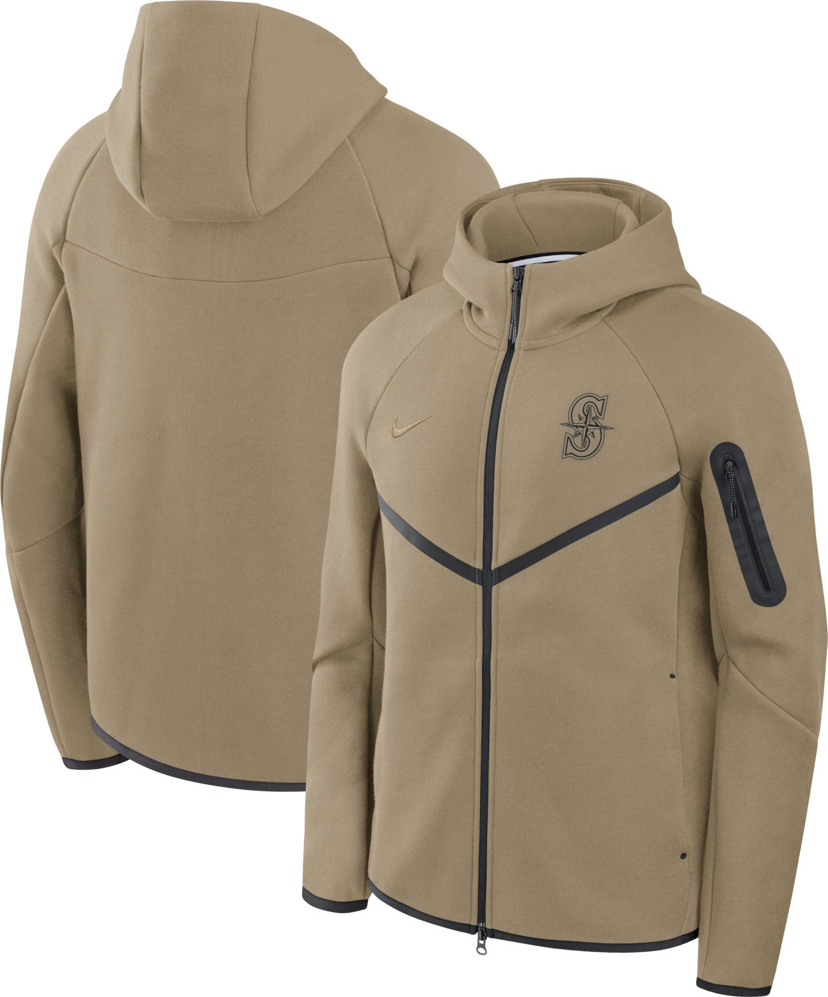 Nike Men's Seattle Mariners Olive Tech Fleece Windrunner Full-Zip Hoodie product image