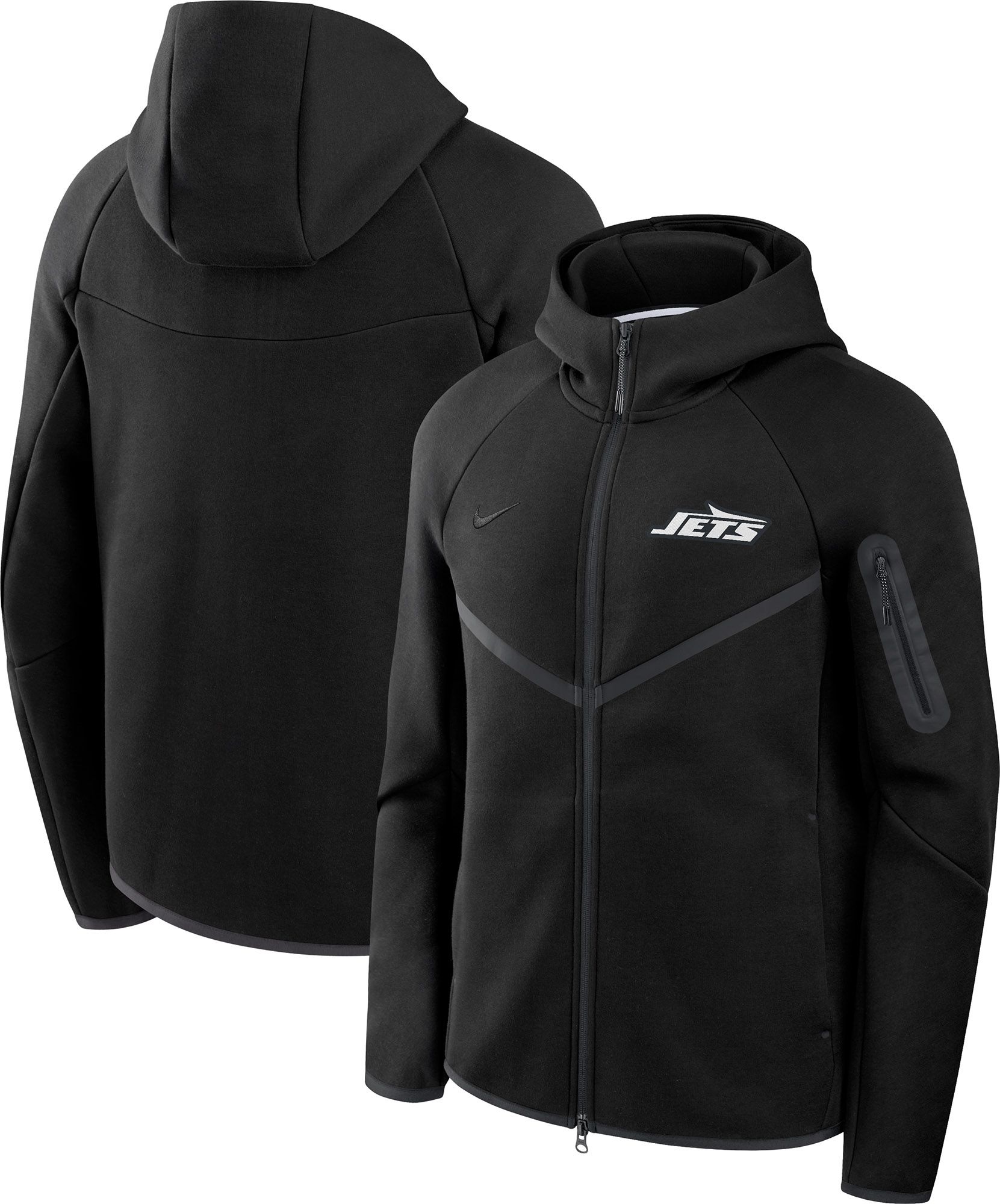 Nike Men's New York Jets Black Tech Fleece Full-Zip Windrunner Hoodie product image