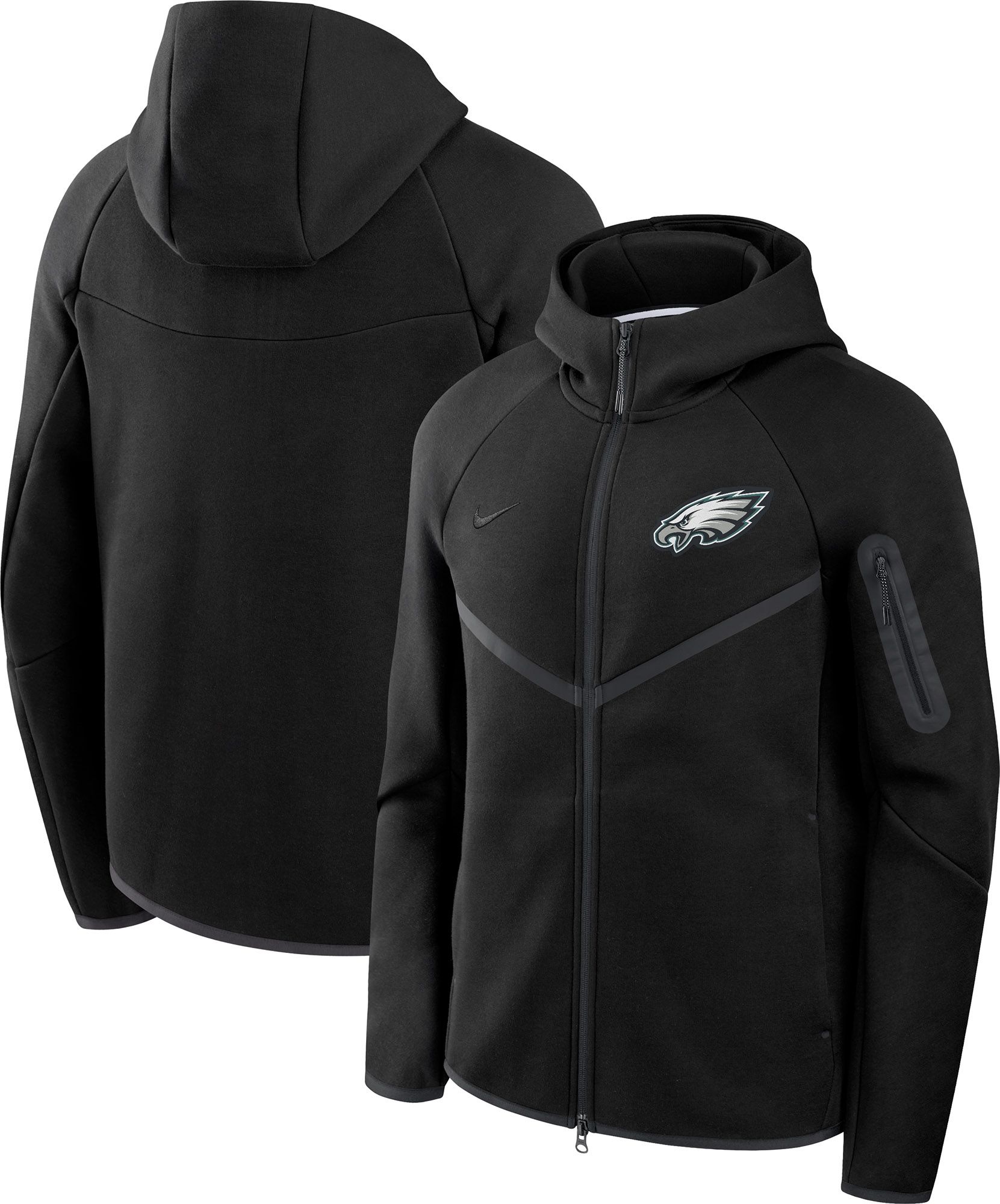 Nike Men's Philadelphia Eagles Black Tech Fleece Full-Zip Windrunner Hoodie product image
