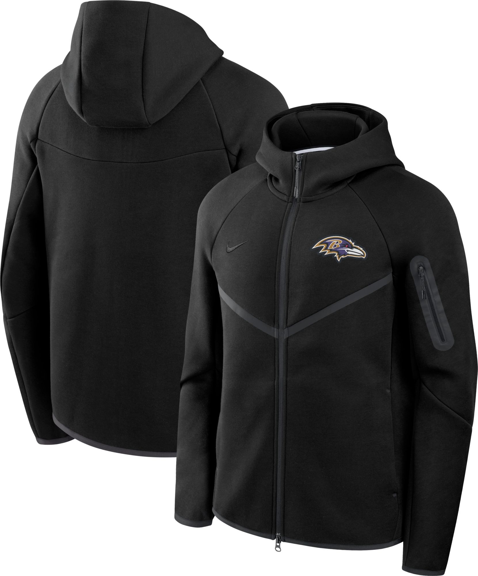 Nike Men's Baltimore Ravens Black Tech Fleece Full-Zip Windrunner Hoodie product image