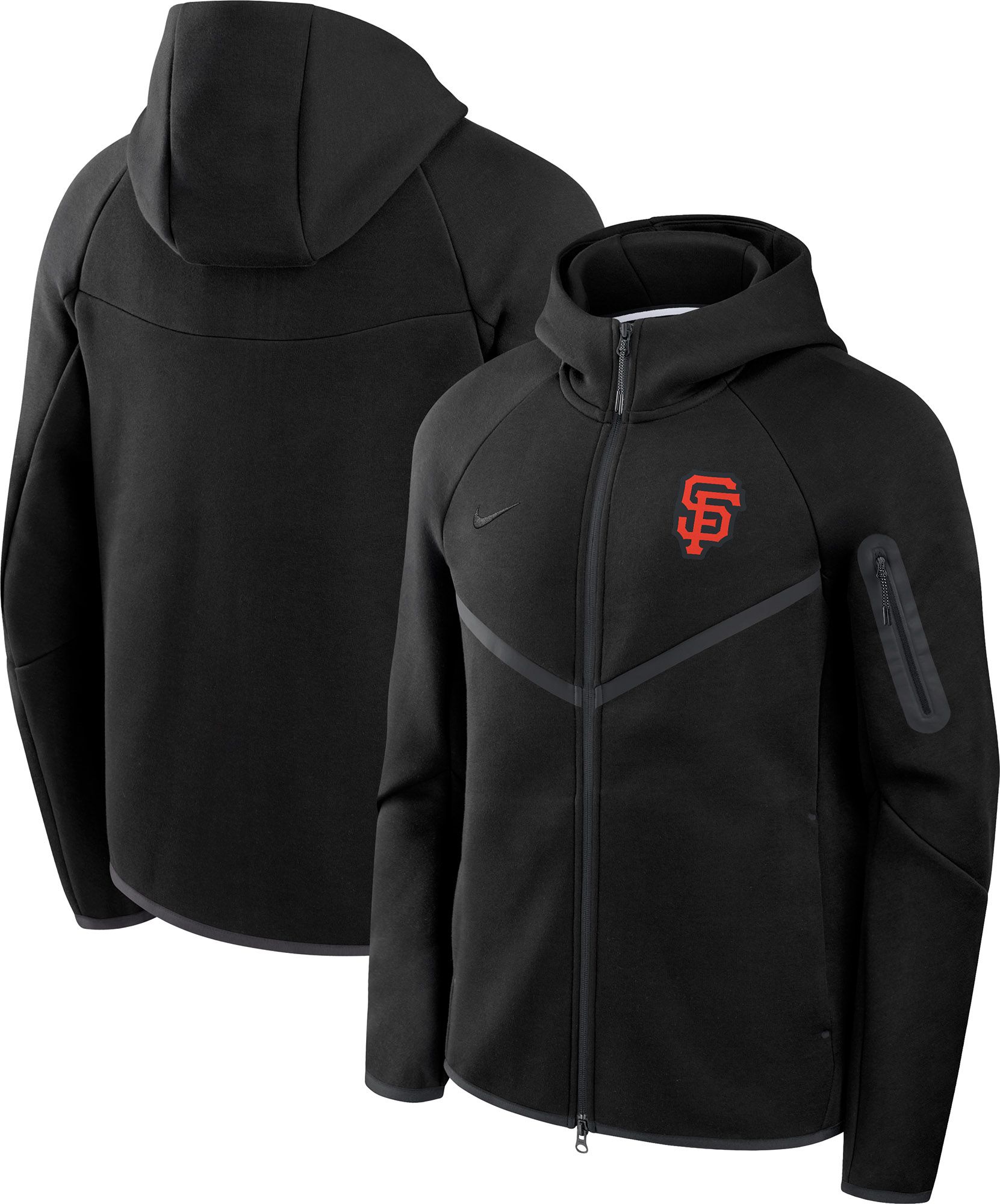 Nike Men's San Francisco Giants Black Tech Fleece Windrunner Full-Zip Hoodie product image