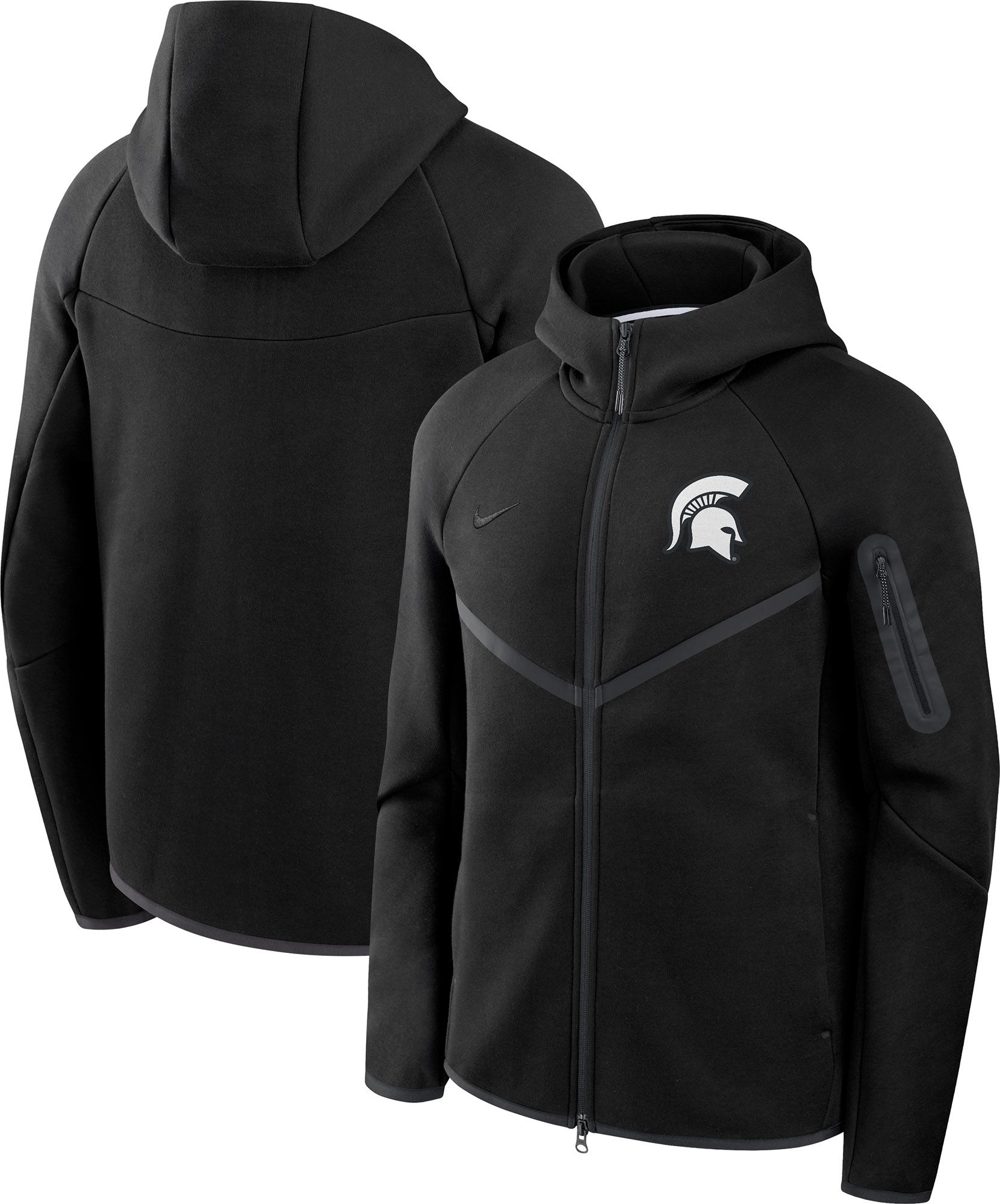 Nike Men's Michigan State Spartans Black Tech Fleece Full-Zip Hoodie product image