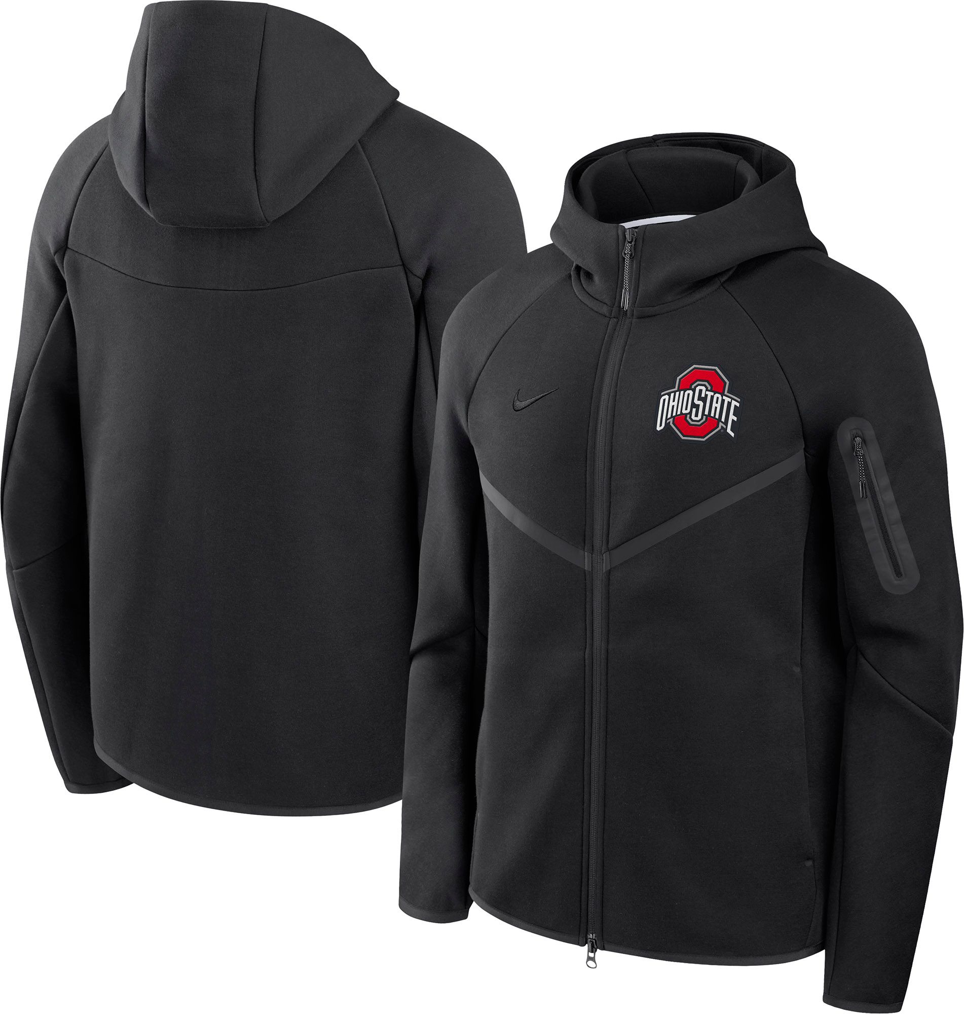 Nike Men's Ohio State Buckeyes Black Tech Fleece Full-Zip Hoodie product image