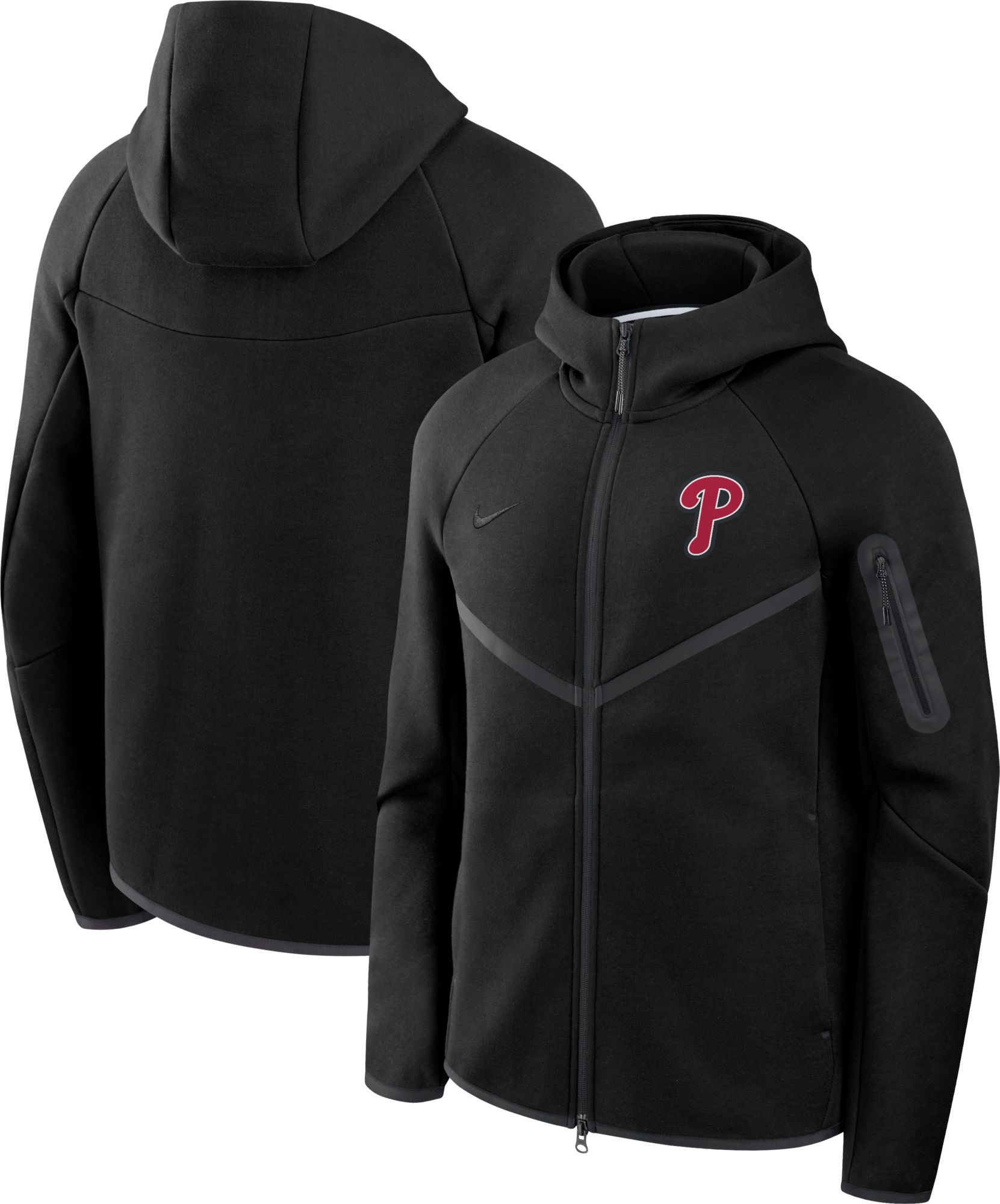 Nike Men's Philadelphia Phillies Black Tech Fleece Windrunner Full-Zip Hoodie product image