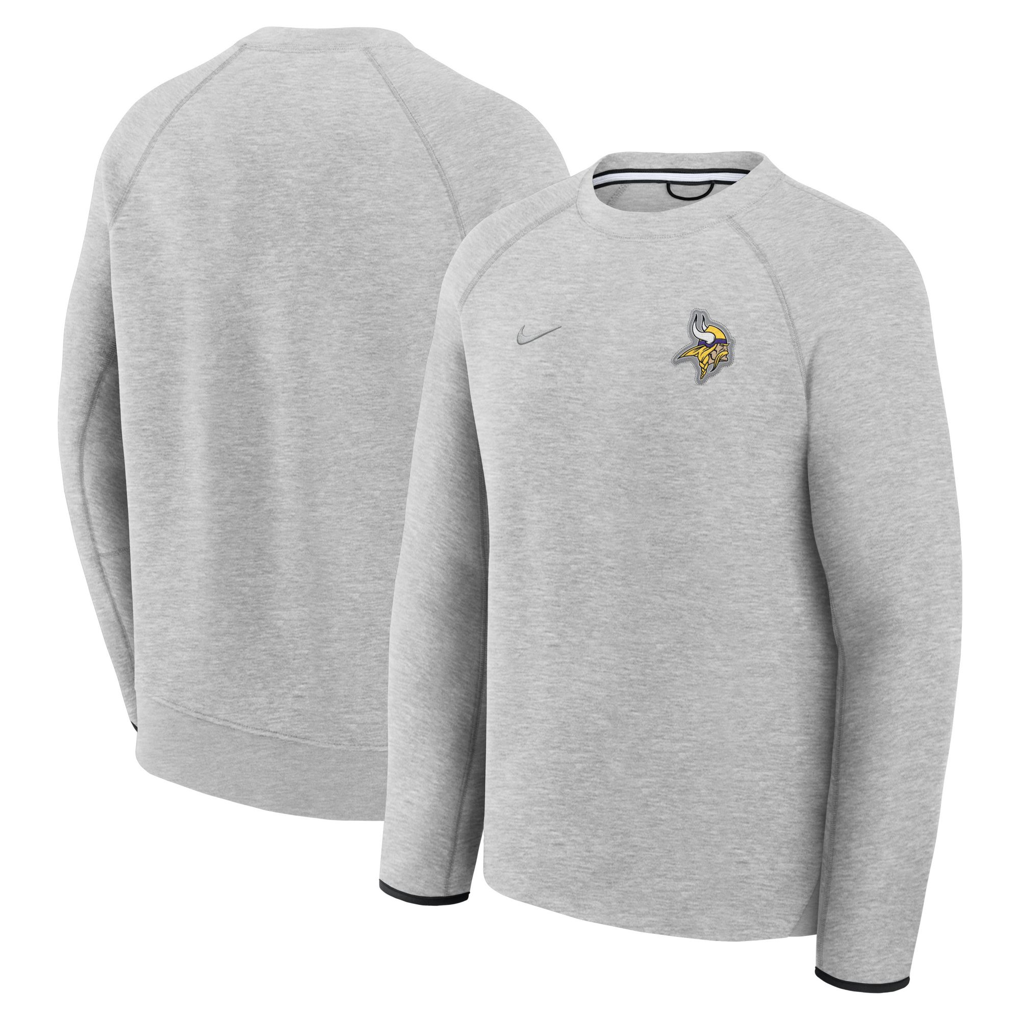Nike Men's Minnesota Vikings Dark Grey Heather Tech Fleece Crewneck Sweatshirt product image