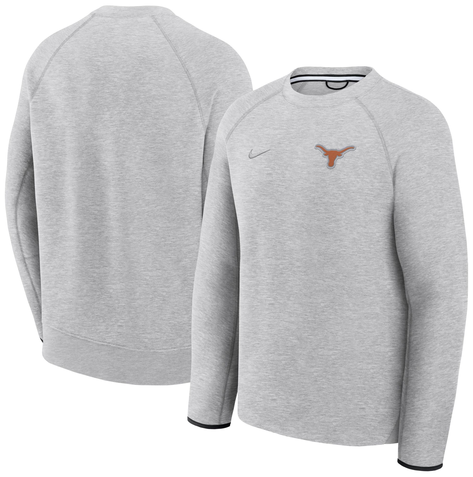 Nike Men's Texas Longhorns Dark Grey Heather Tech Fleece Crewneck Sweatshirt product image