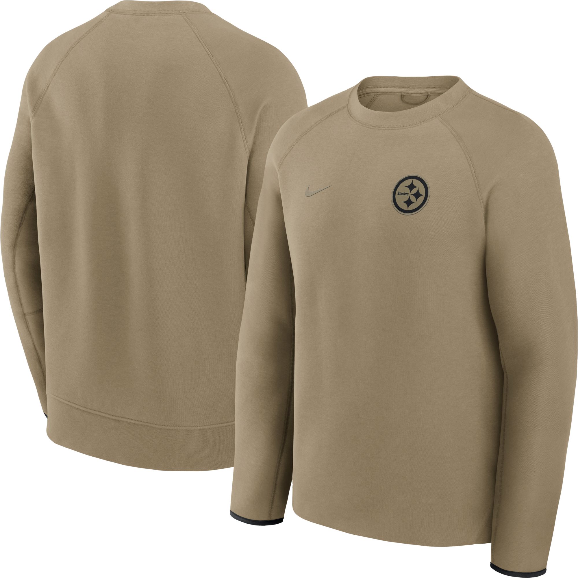 Nike Men's Pittsburgh Steelers Olive Tech Fleece Crewneck Sweatshirt product image