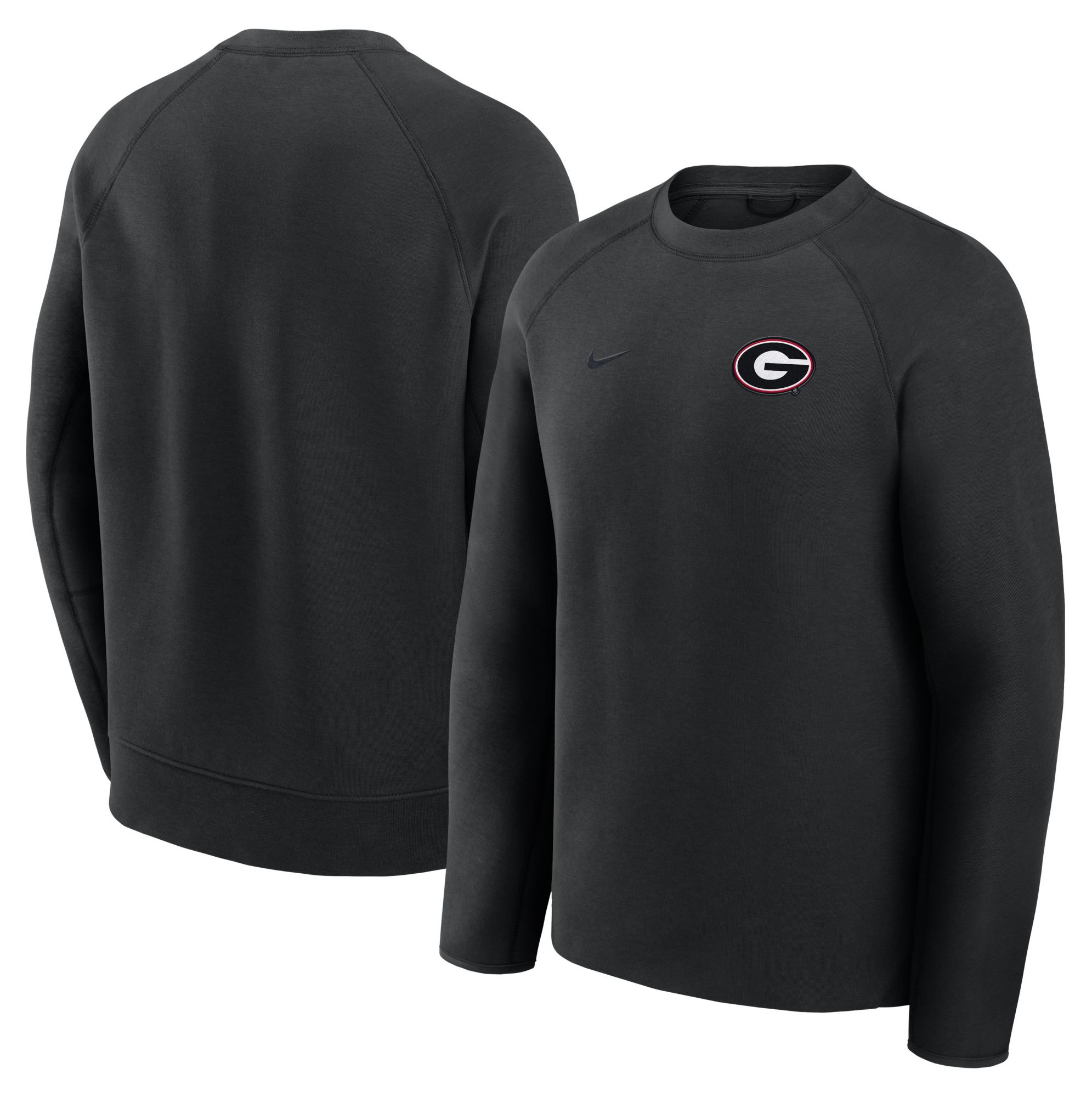 Nike Men's Georgia Bulldogs Black Tech Fleece Crewneck Sweatshirt product image