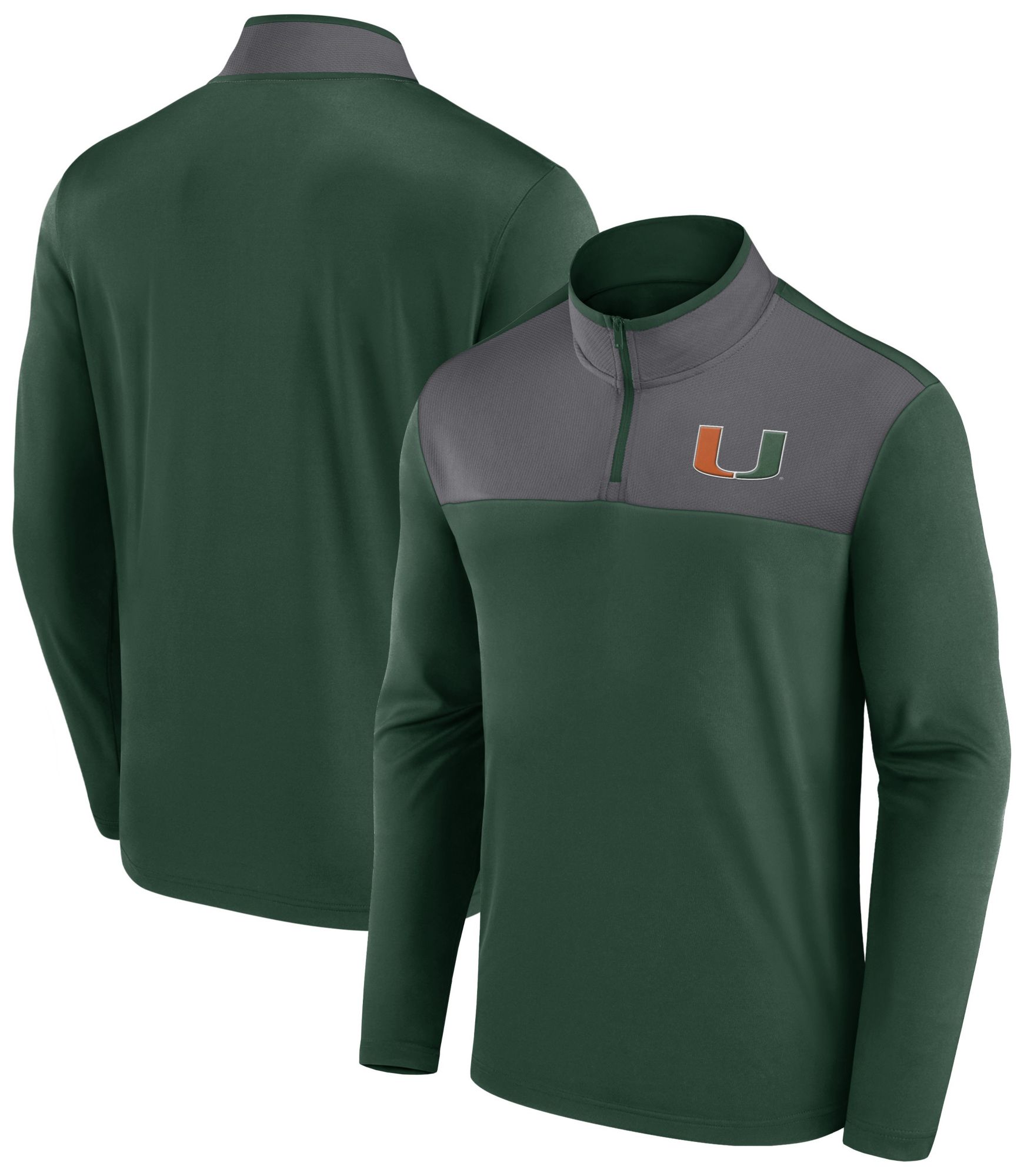 Logo Athletic Men's Miami Hurricanes Dark Green 1/4 Zip Jacket product image