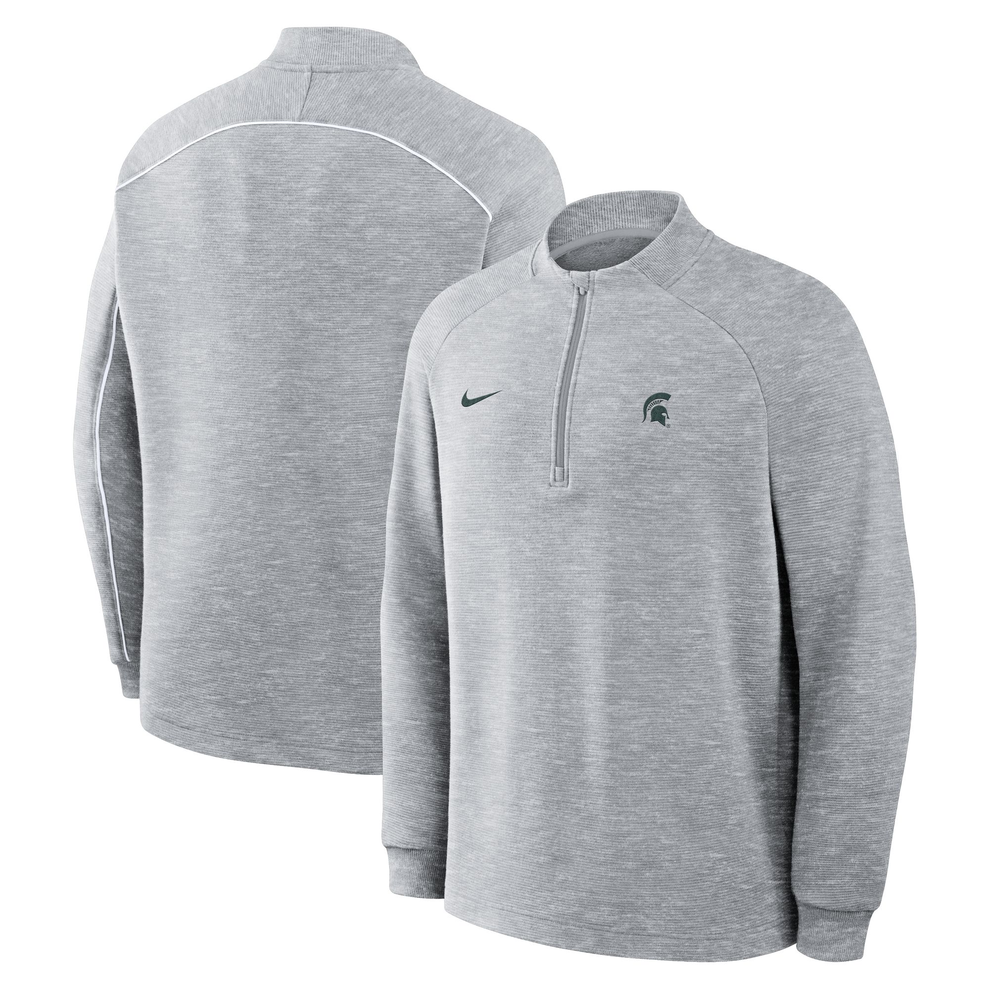Nike Men's Michigan State Spartans Wolf Grey Par 5 Logo Half Zip