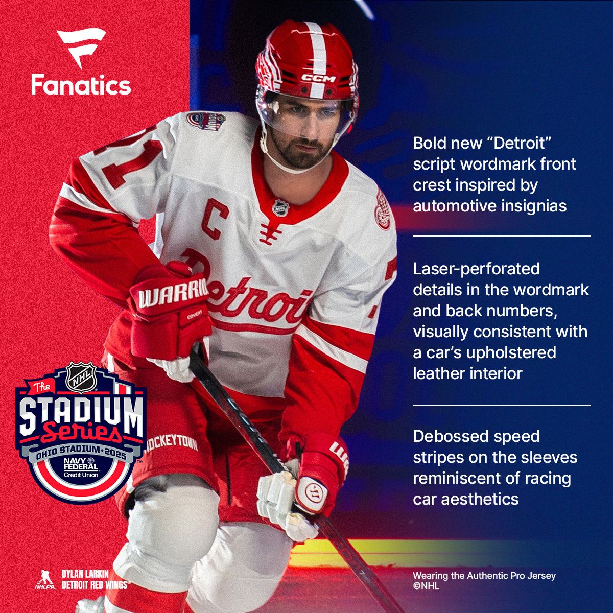 NHL Adult 2024-2025 Stadium Series Detroit Red Wings White