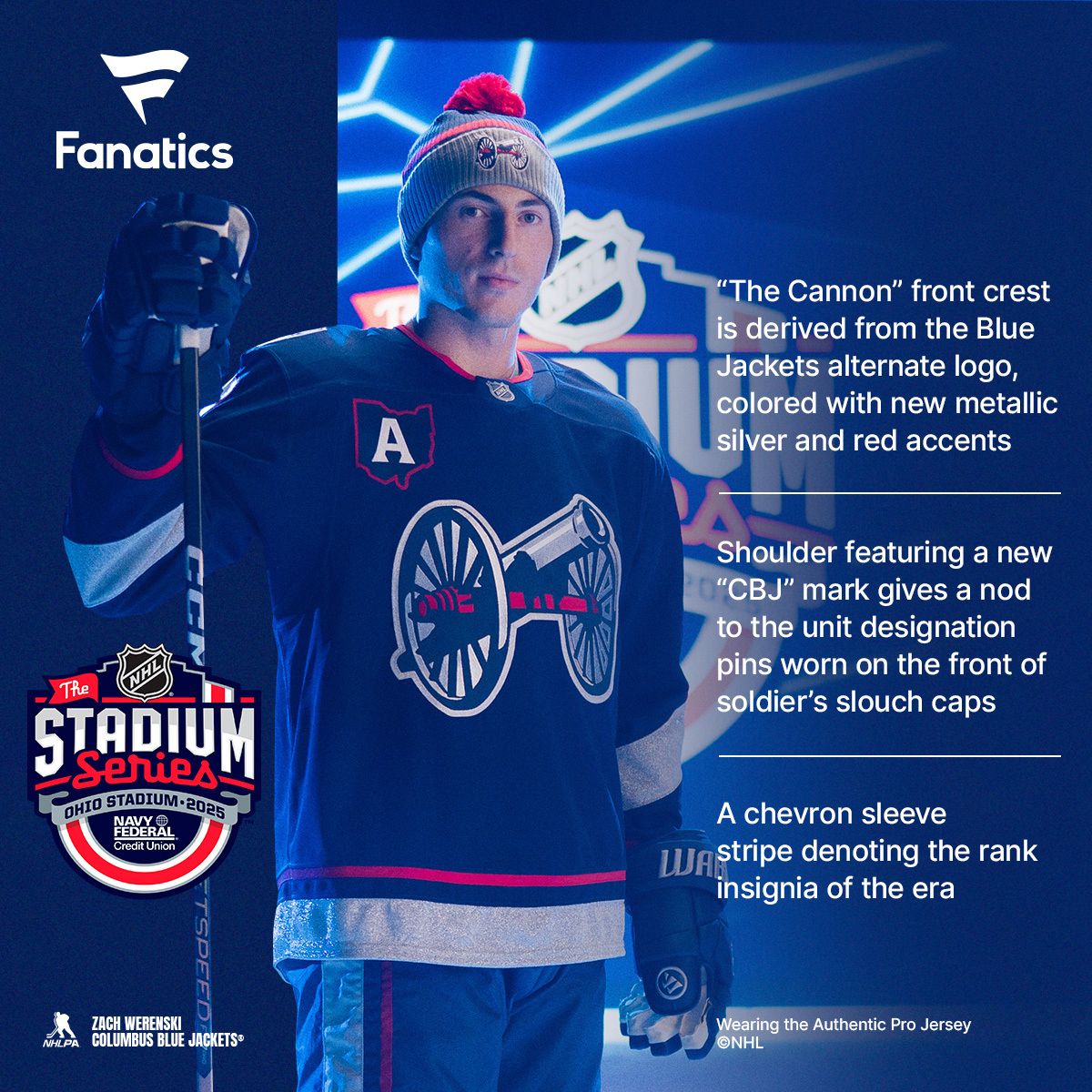 NHL Adult 2024-2025 Stadium Series Columbus Blue Jackets Navy Authentic Pro Jersey product image