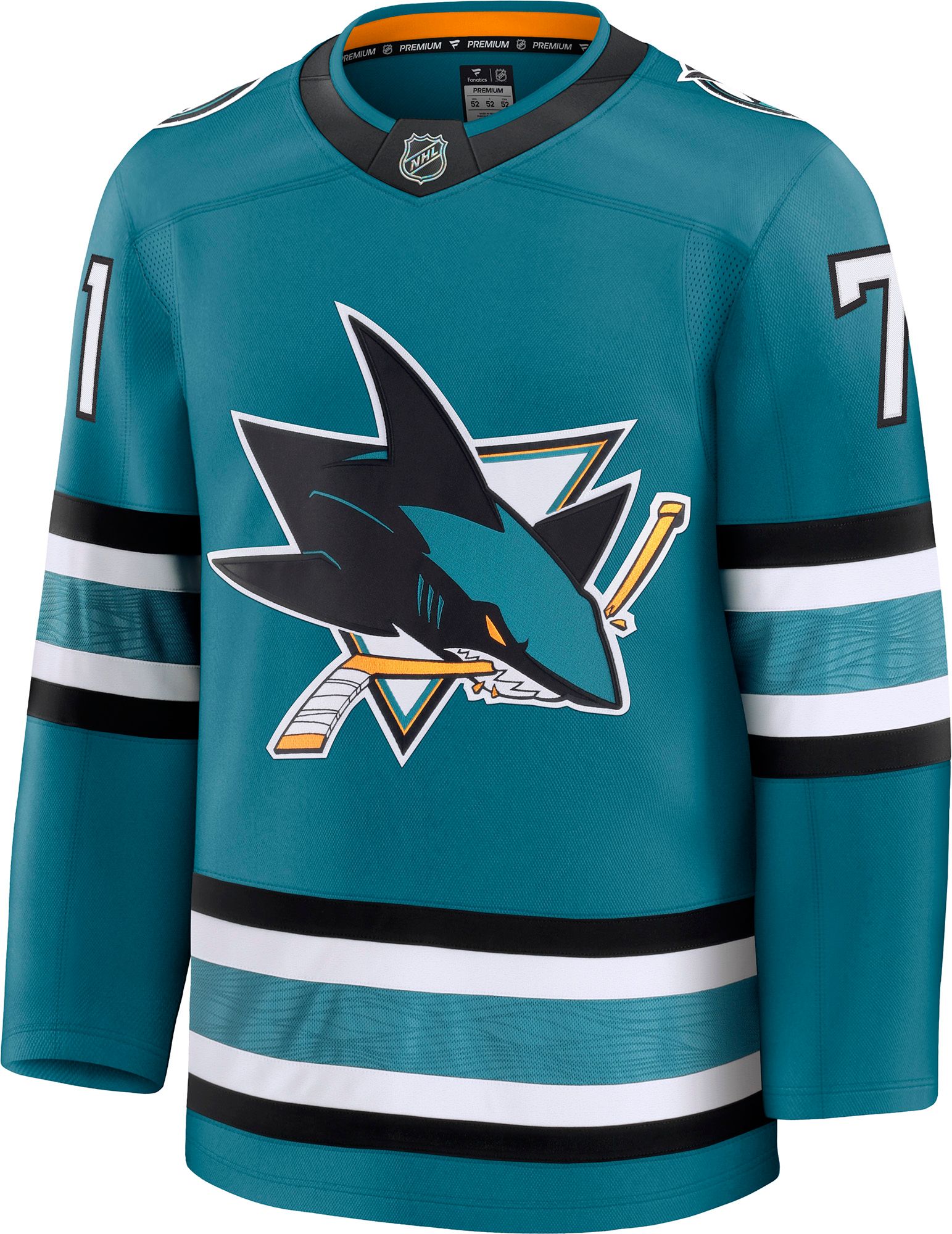 NHL Men's San Jose Sharks Macklin Celebrini #71 Teal Home Premium Authentic Jersey product image