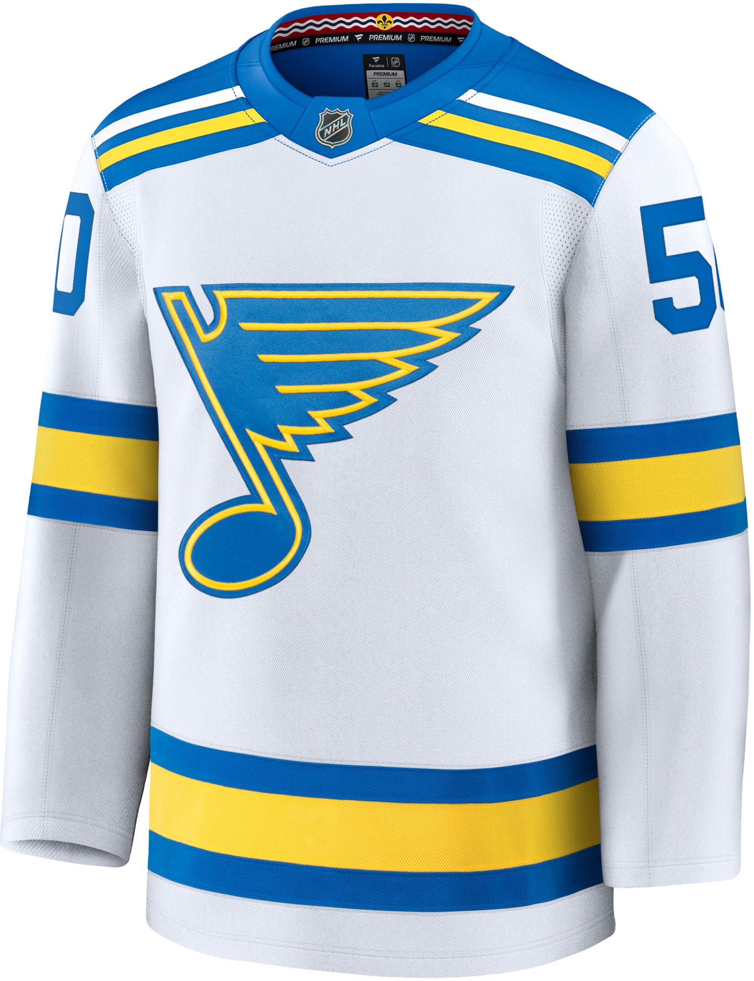 NHL Men's St. Louis Blues Jordan Binnington #50 White Premium Authentic Away Jersey product image