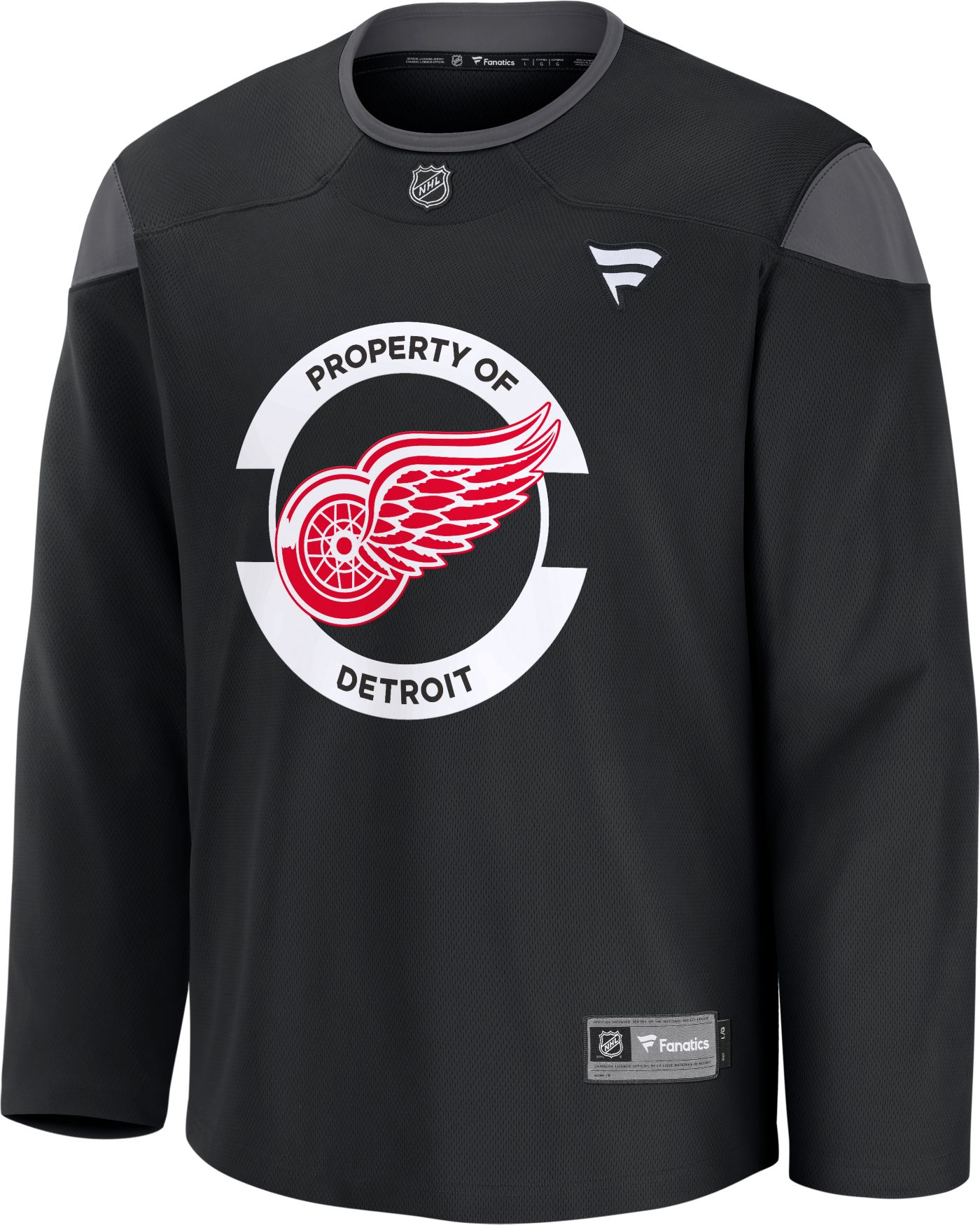 Fanatics NHL Men s Detroit Red Wings 2024 2025 Alternate Practice Jersey Medium Black