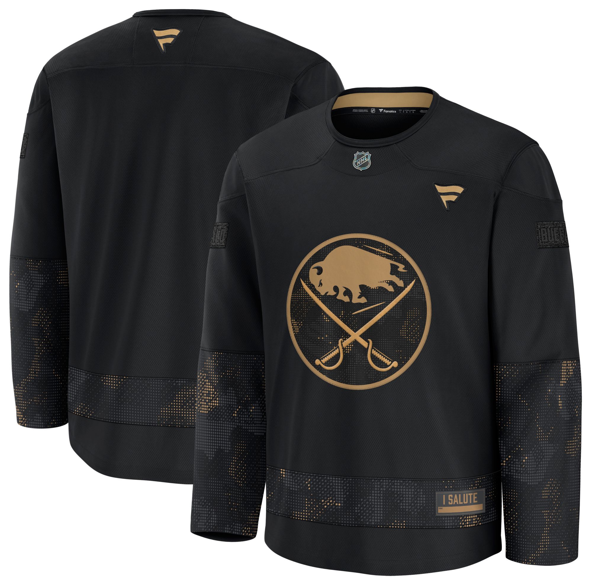 NHL Men's Buffalo Sabres 2024-2025 Military Black Practice Jersey product image